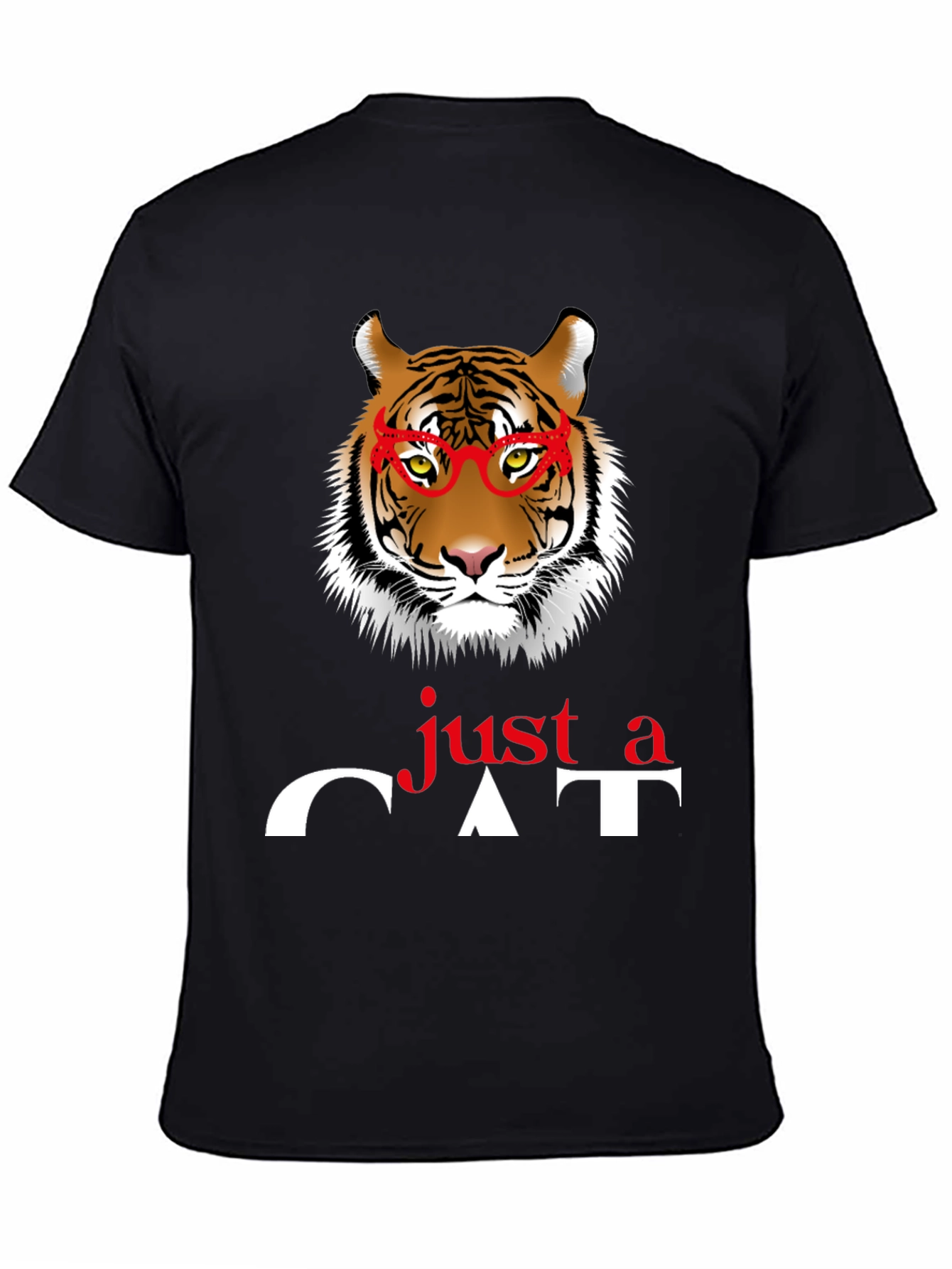 Just a Cat T-Shirt - Tiger with Glasses