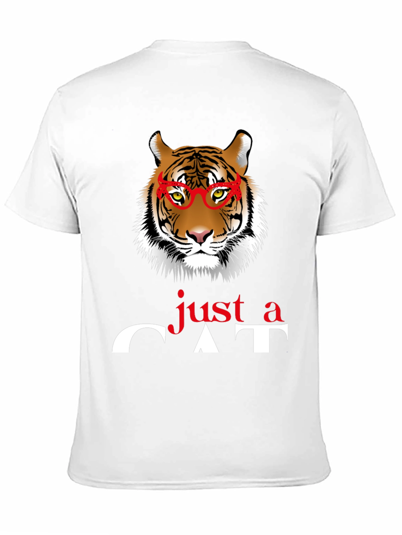 Just a Cat T-Shirt - Tiger with Glasses