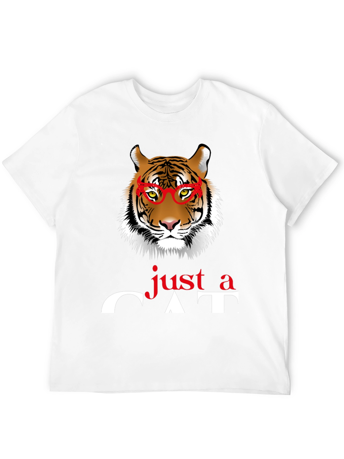 Just a Cat T-Shirt - Tiger with Glasses