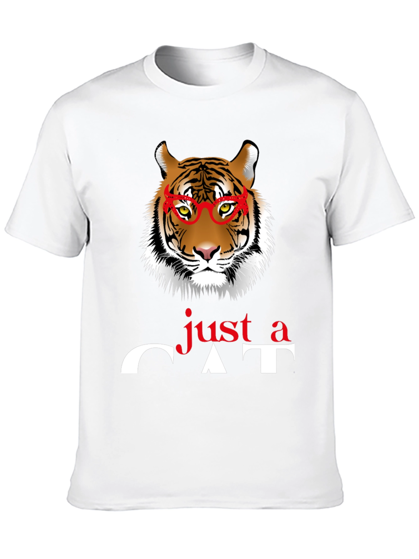 Just a Cat T-Shirt - Tiger with Glasses