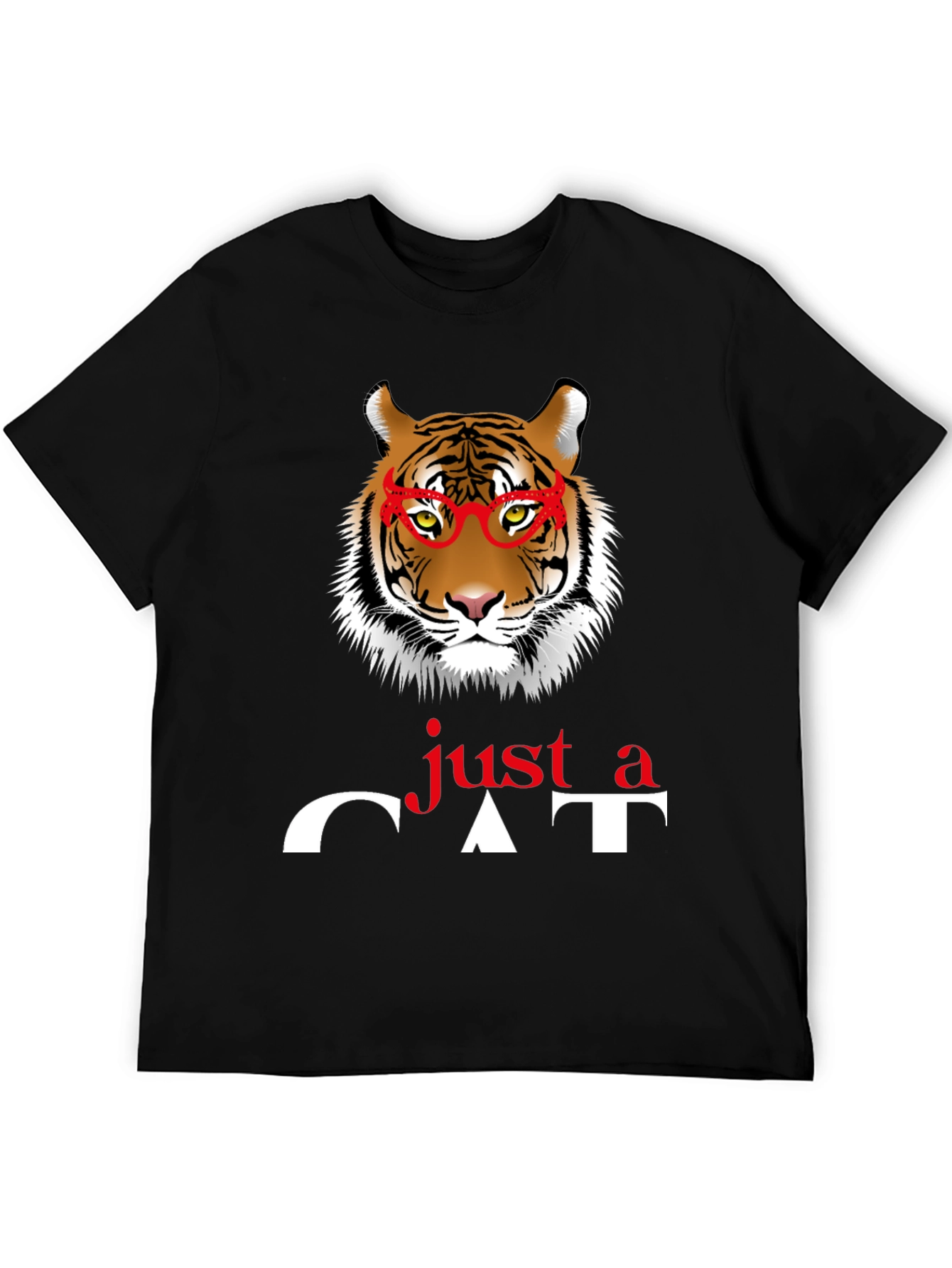 Just a Cat T-Shirt - Tiger with Glasses