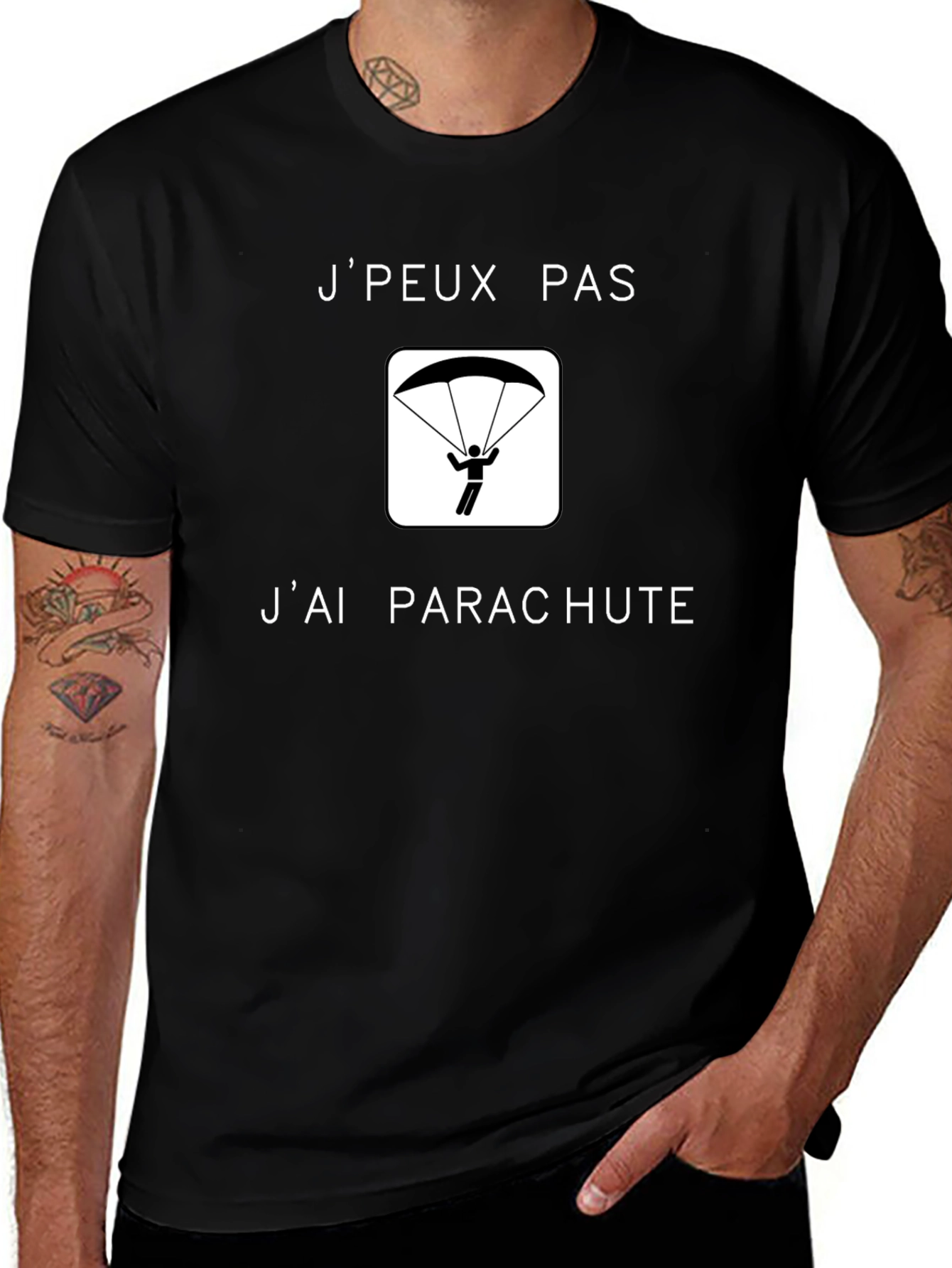 Funny French Parachute T-Shirt - Jpeux pas jai parachute