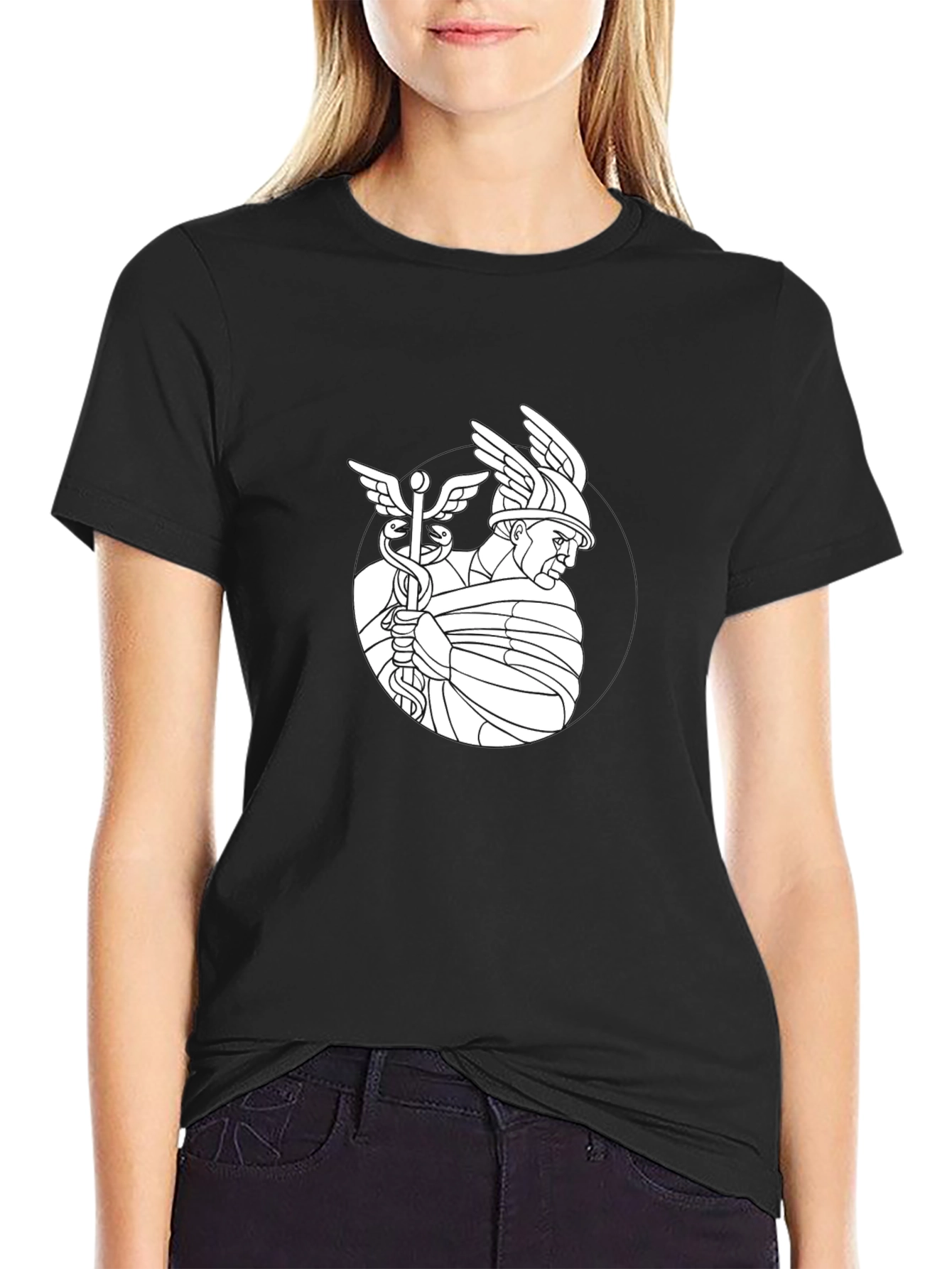 Caduceus Graphic Black T-Shirt