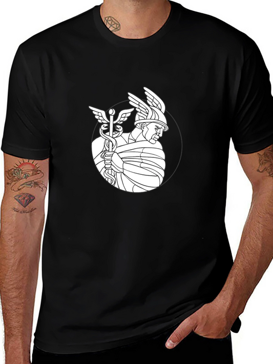 Caduceus Graphic Black T-Shirt