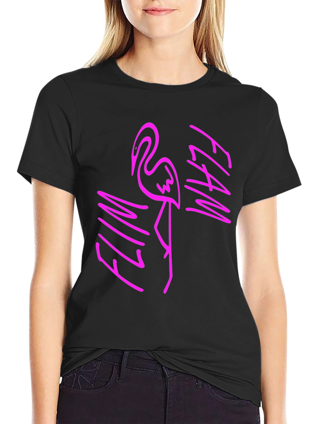 Flamingo Graphic Print T-Shirt