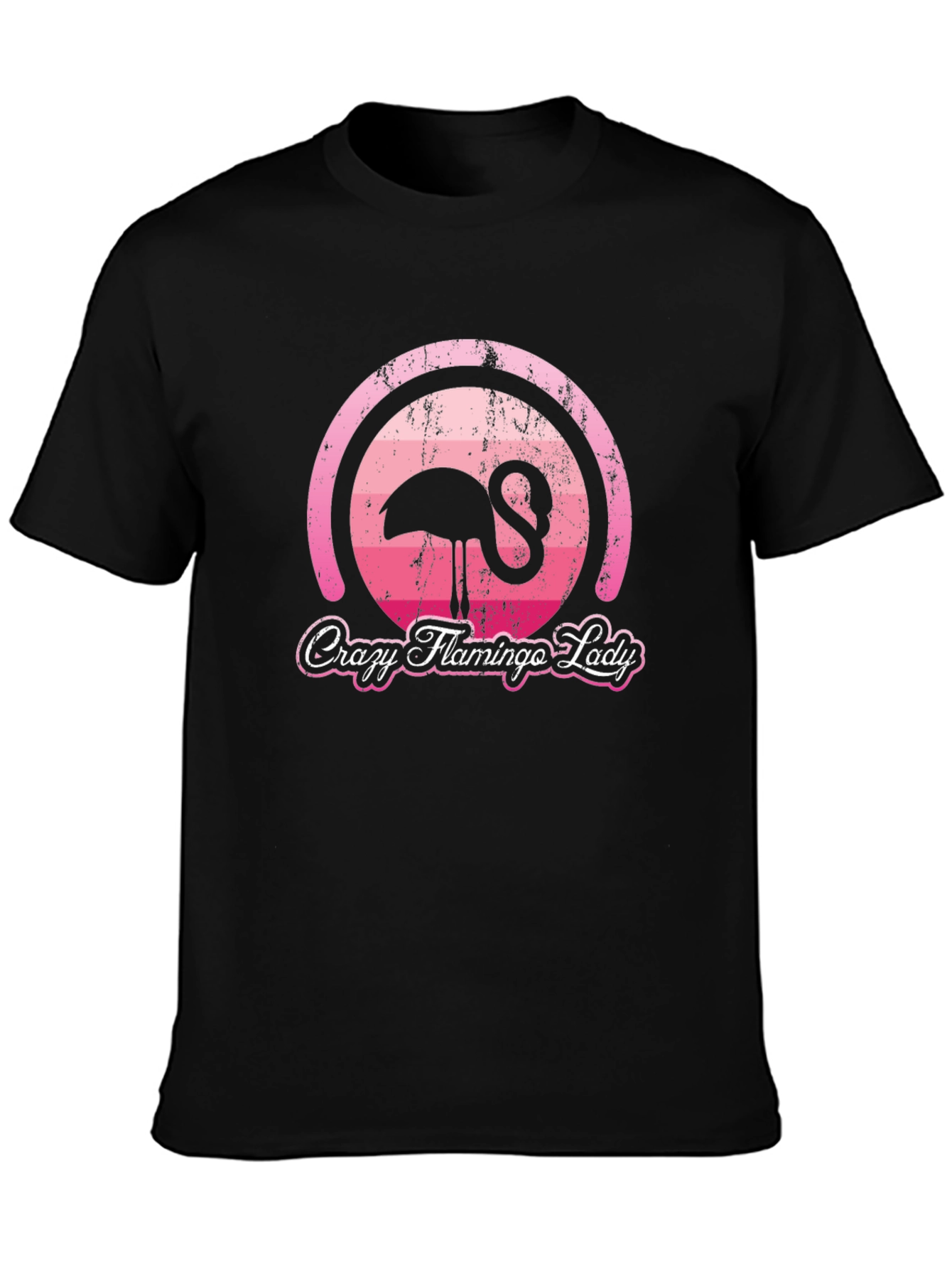 Crazy Flamingo Lady Graphic T-Shirt