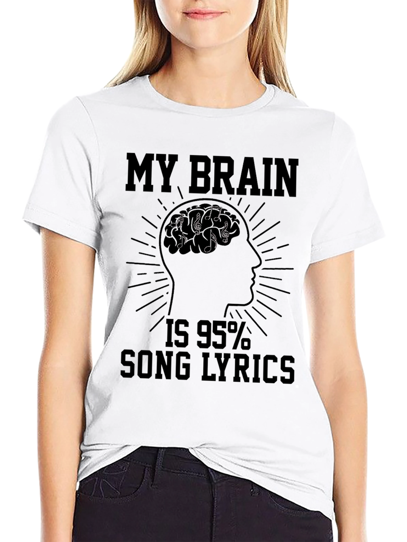 My Brain is 95% Song Lyrics T-Shirt