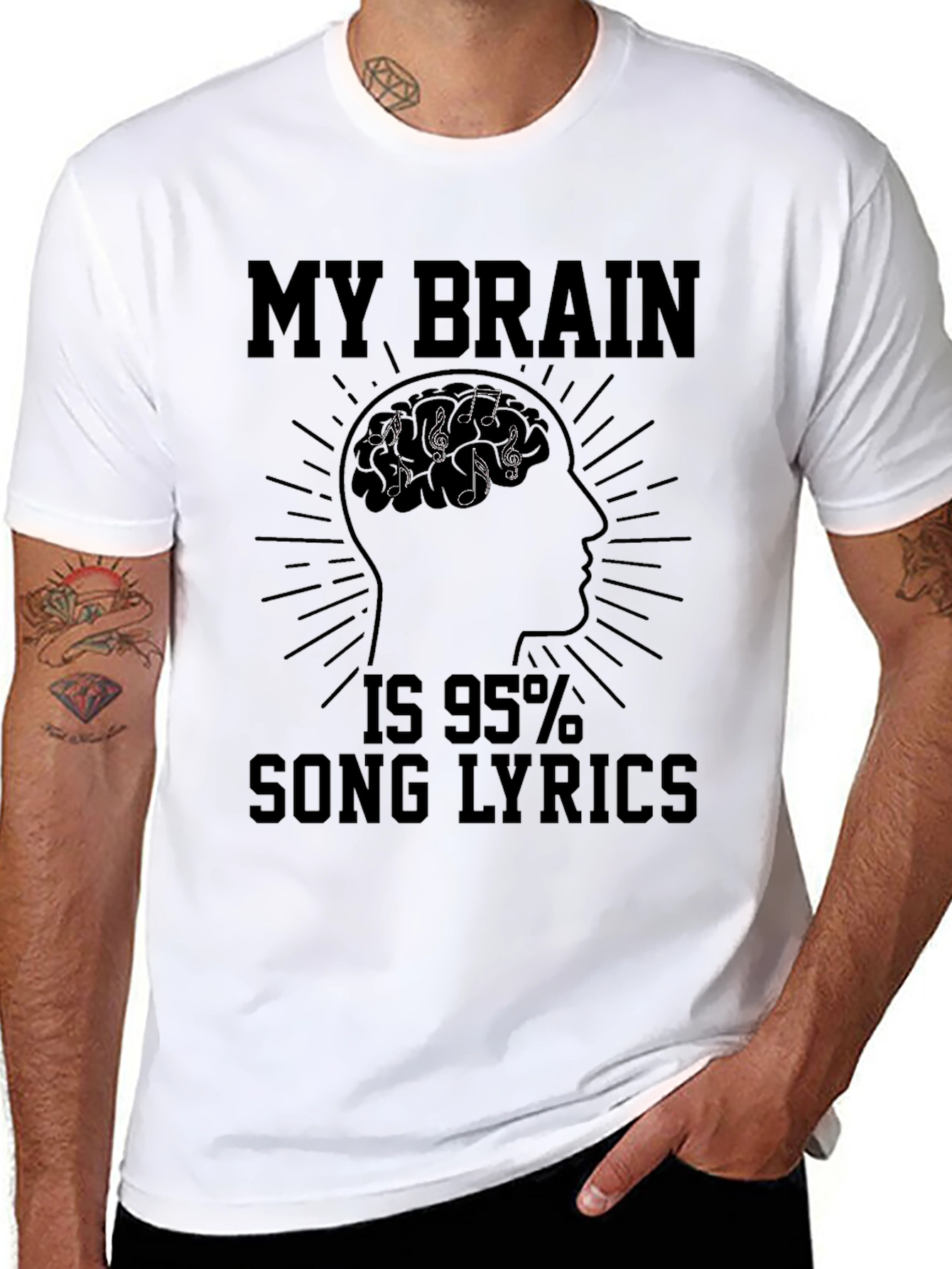 My Brain is 95% Song Lyrics T-Shirt