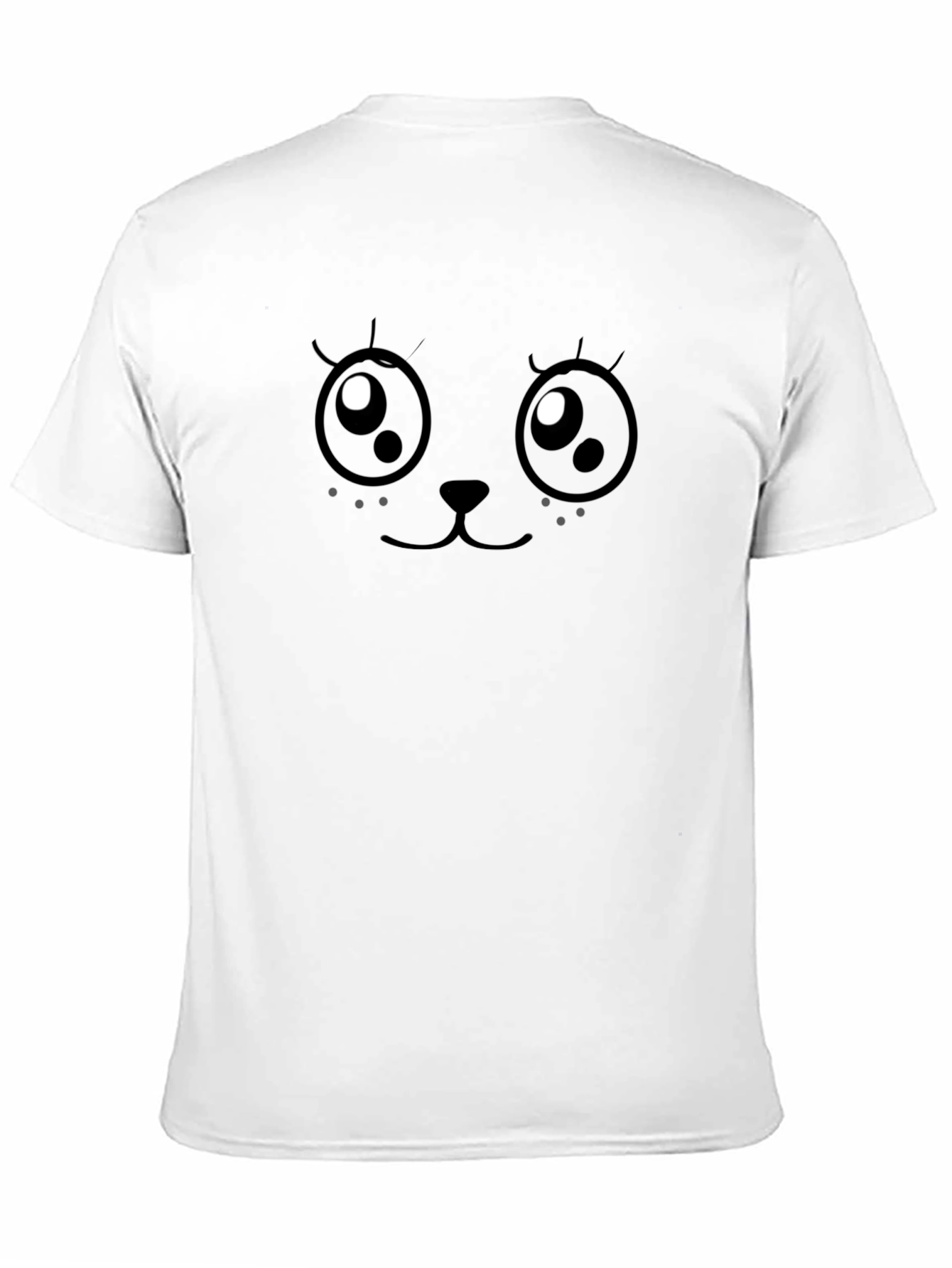 Cute Cartoon Face Black T-Shirt