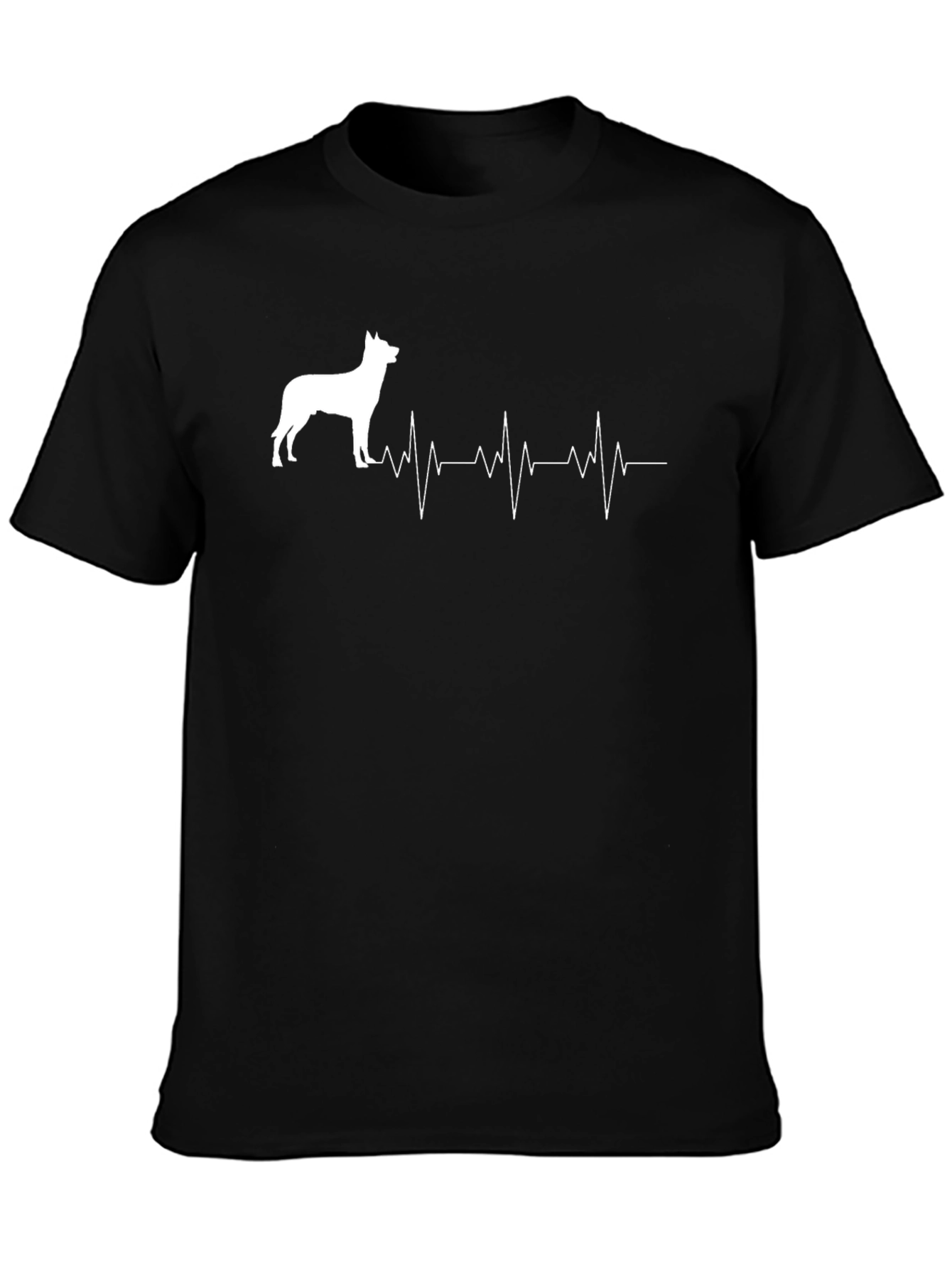 Dog Breed Heartbeat T-Shirt - Black