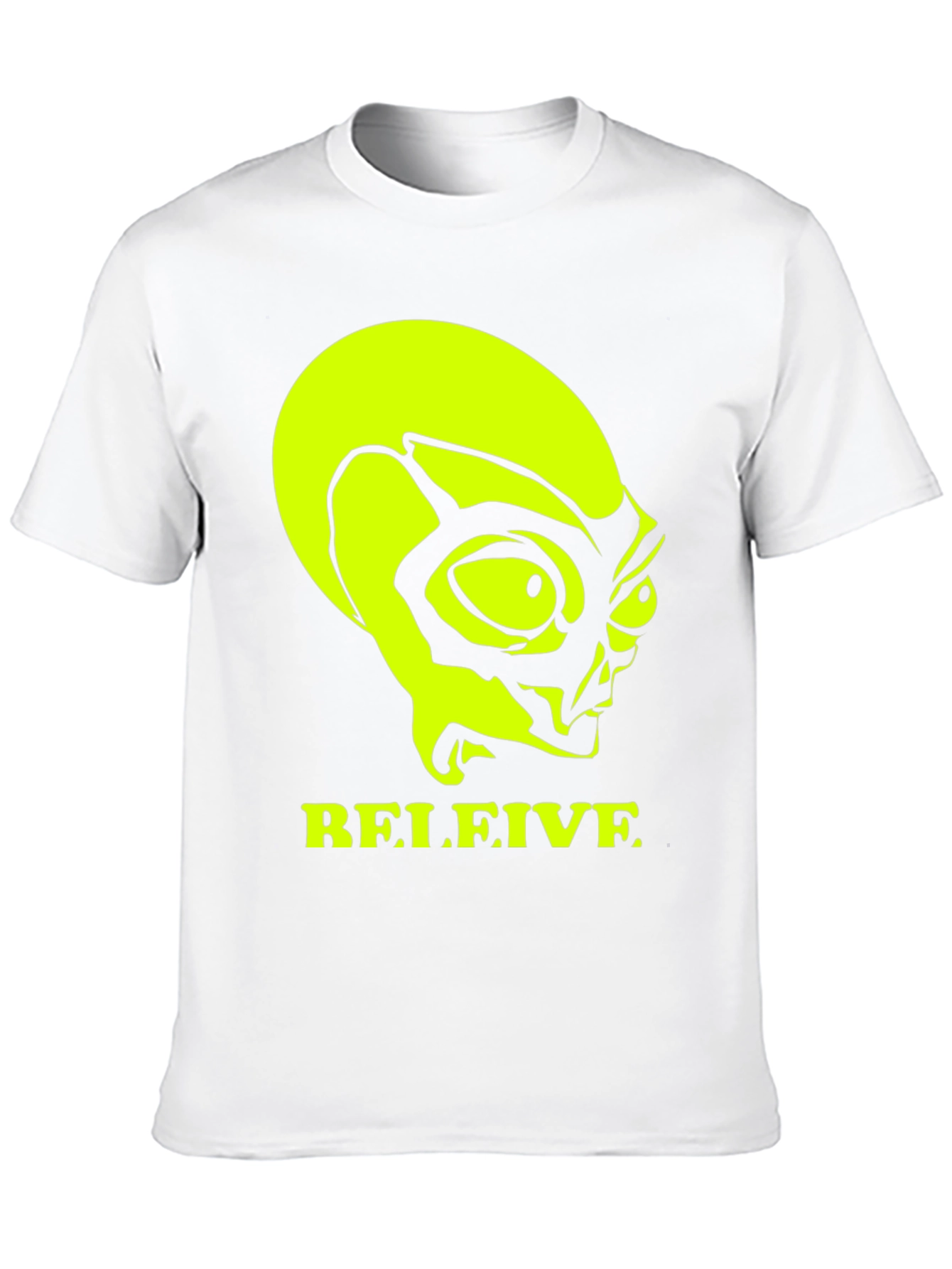 Believe Alien Graphic Tee - Black Cotton T-Shirt