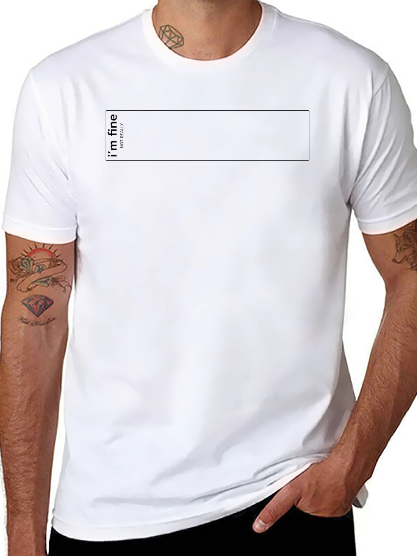 Black Graphic T-Shirt - Im Fine (Not Really)