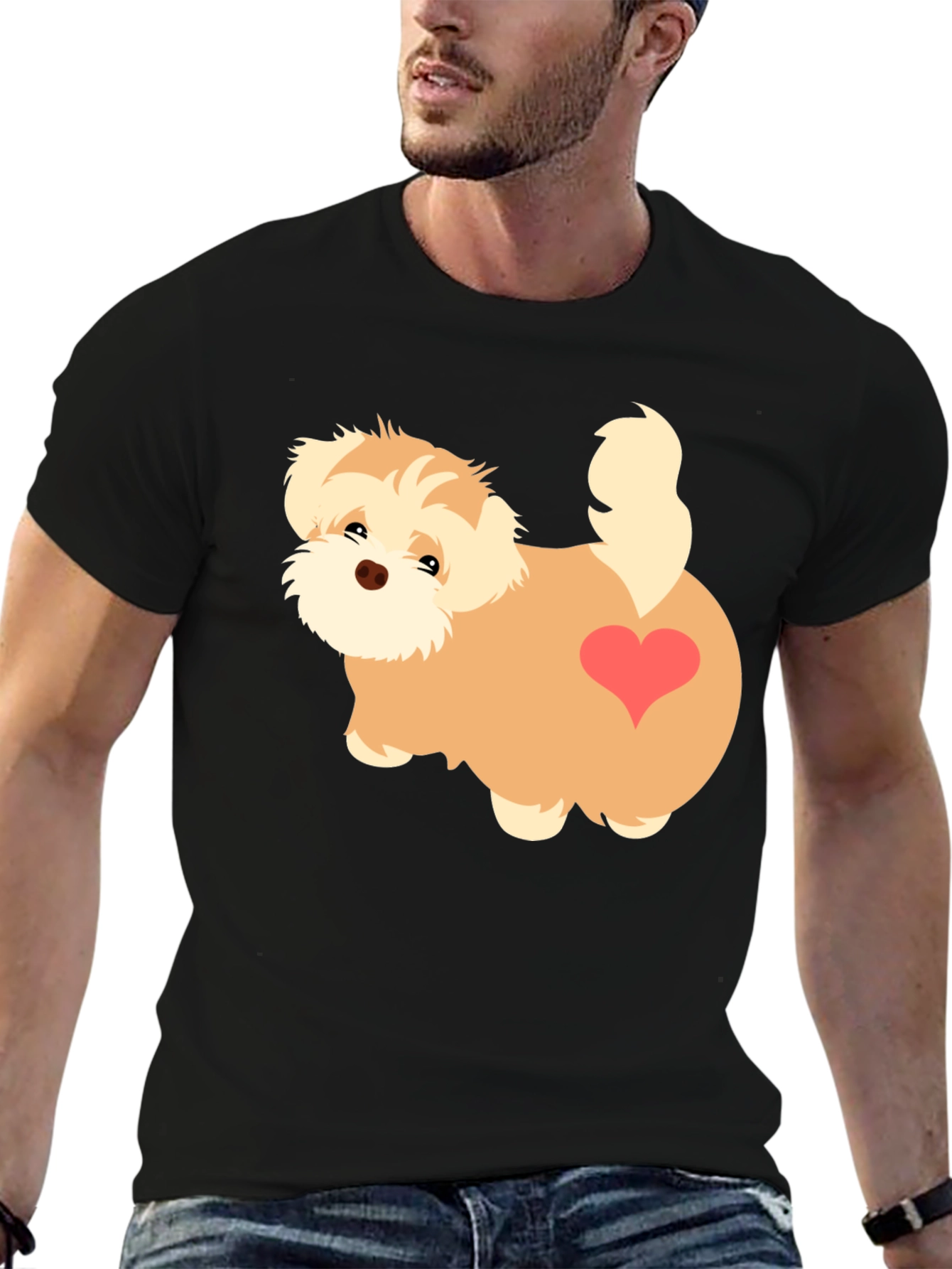 Cute Cartoon Dog Graphic T-Shirt
