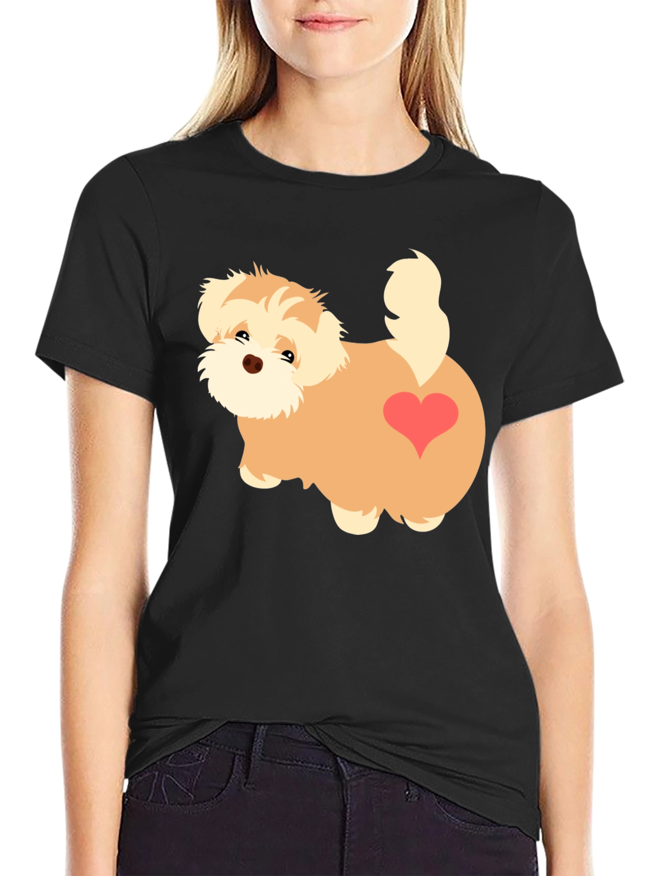 Cute Cartoon Dog Graphic T-Shirt