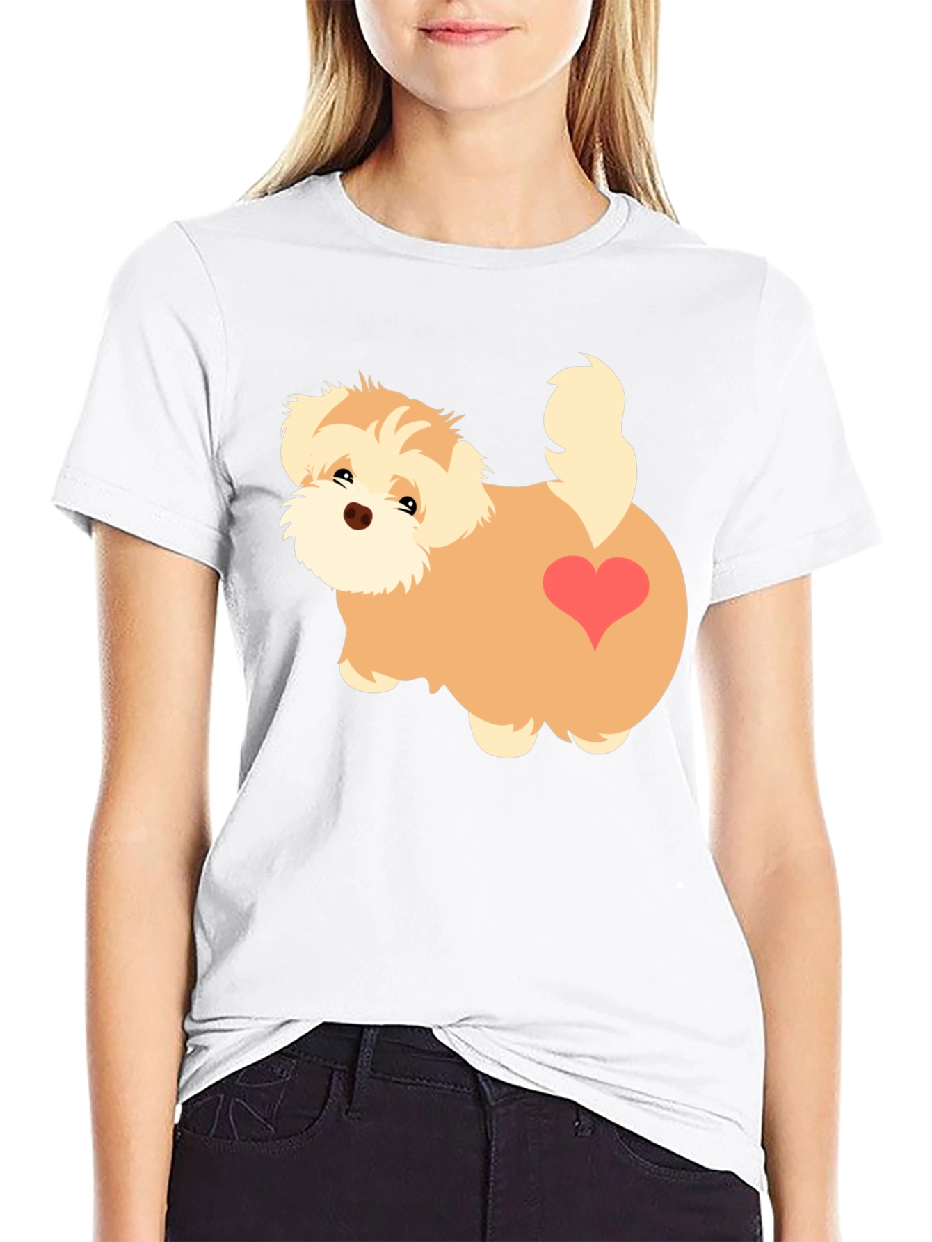Cute Cartoon Dog Graphic T-Shirt
