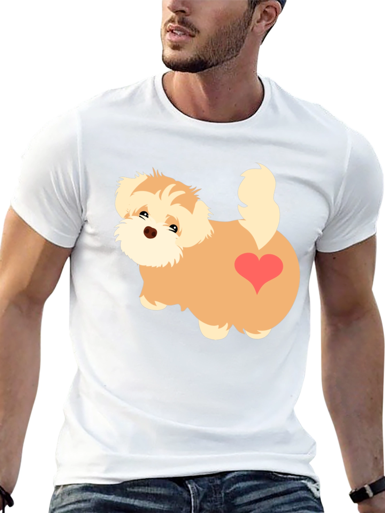 Cute Cartoon Dog Graphic T-Shirt