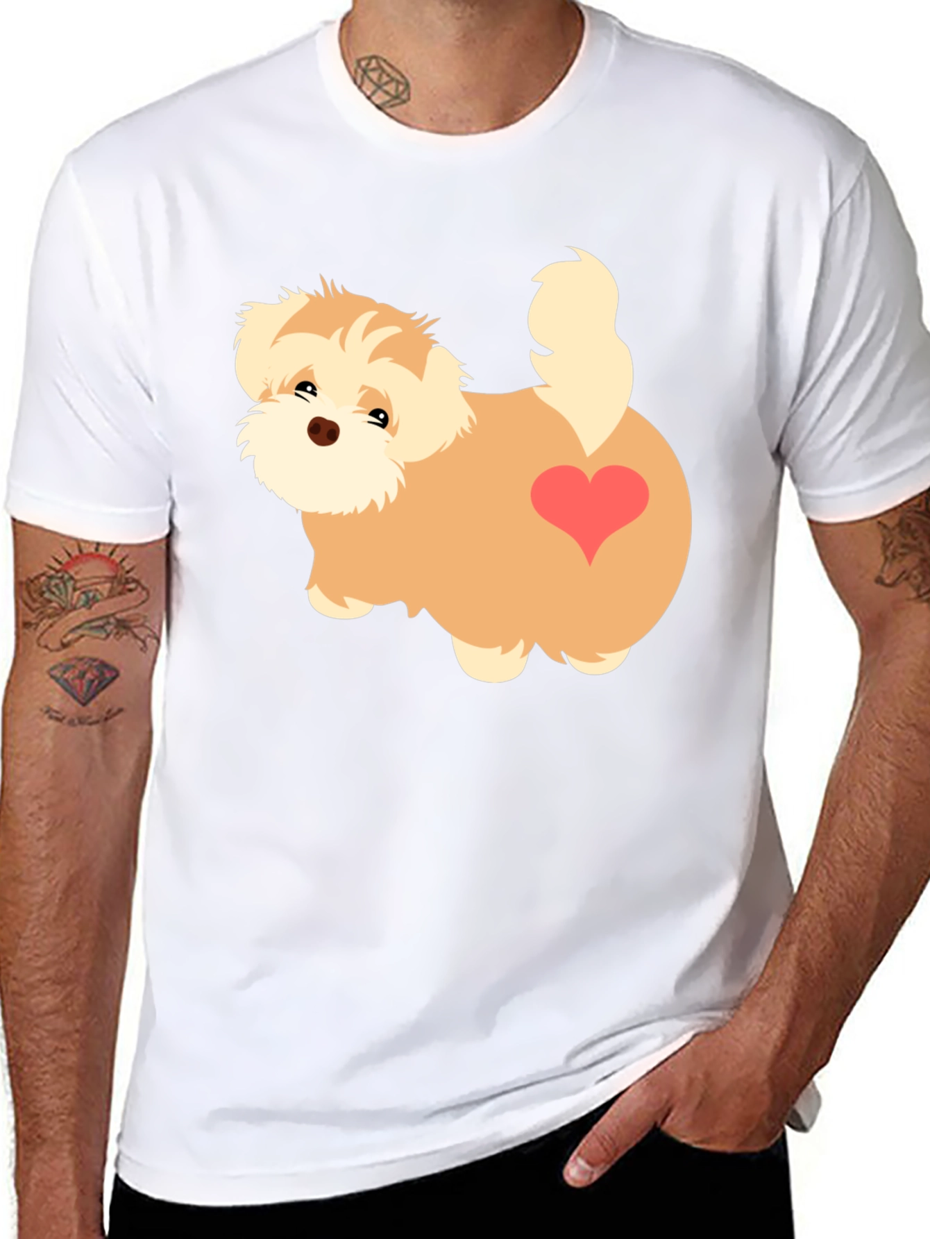 Cute Cartoon Dog Graphic T-Shirt