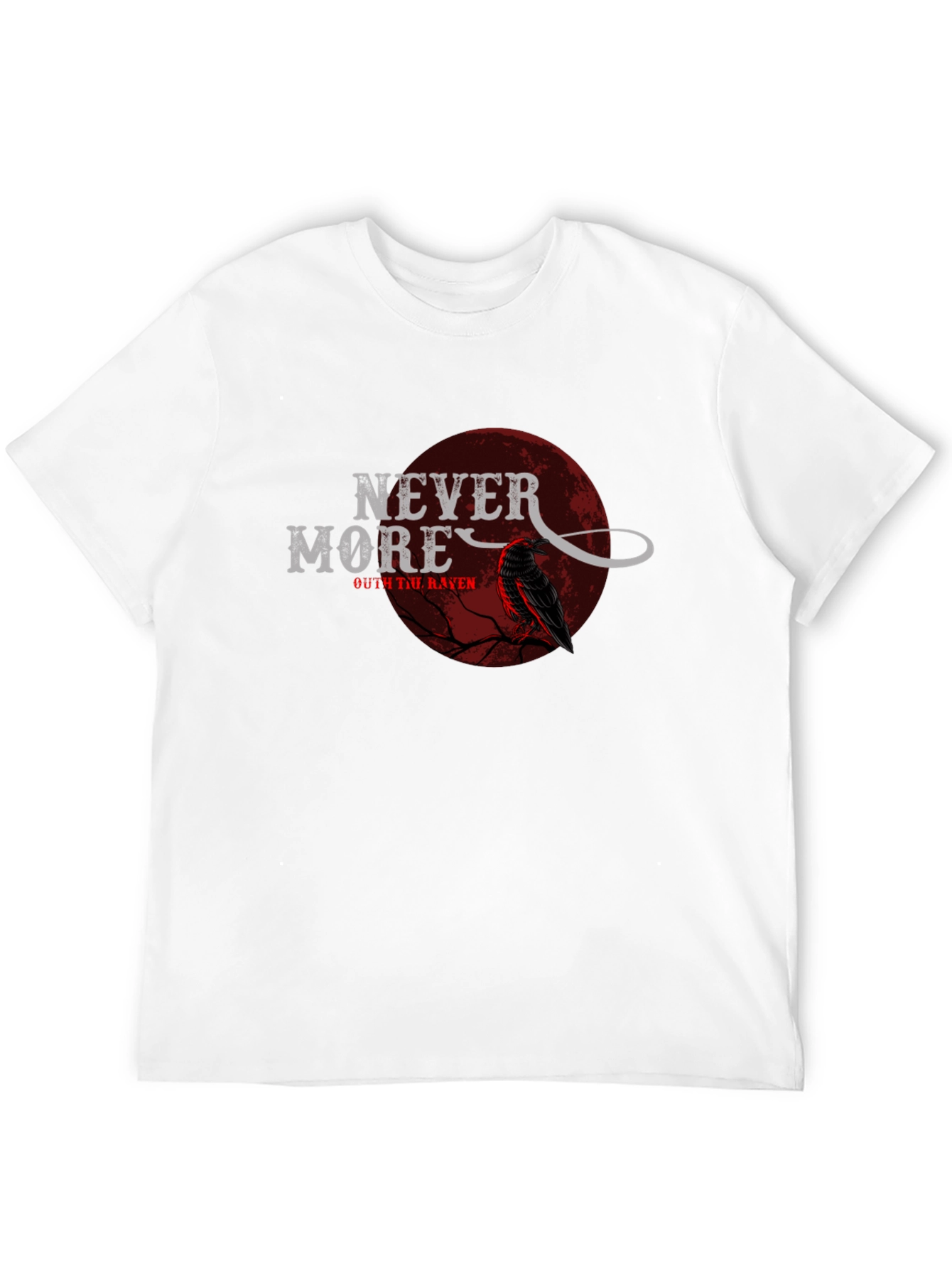 Nevermore Raven Graphic Print Black T-Shirt