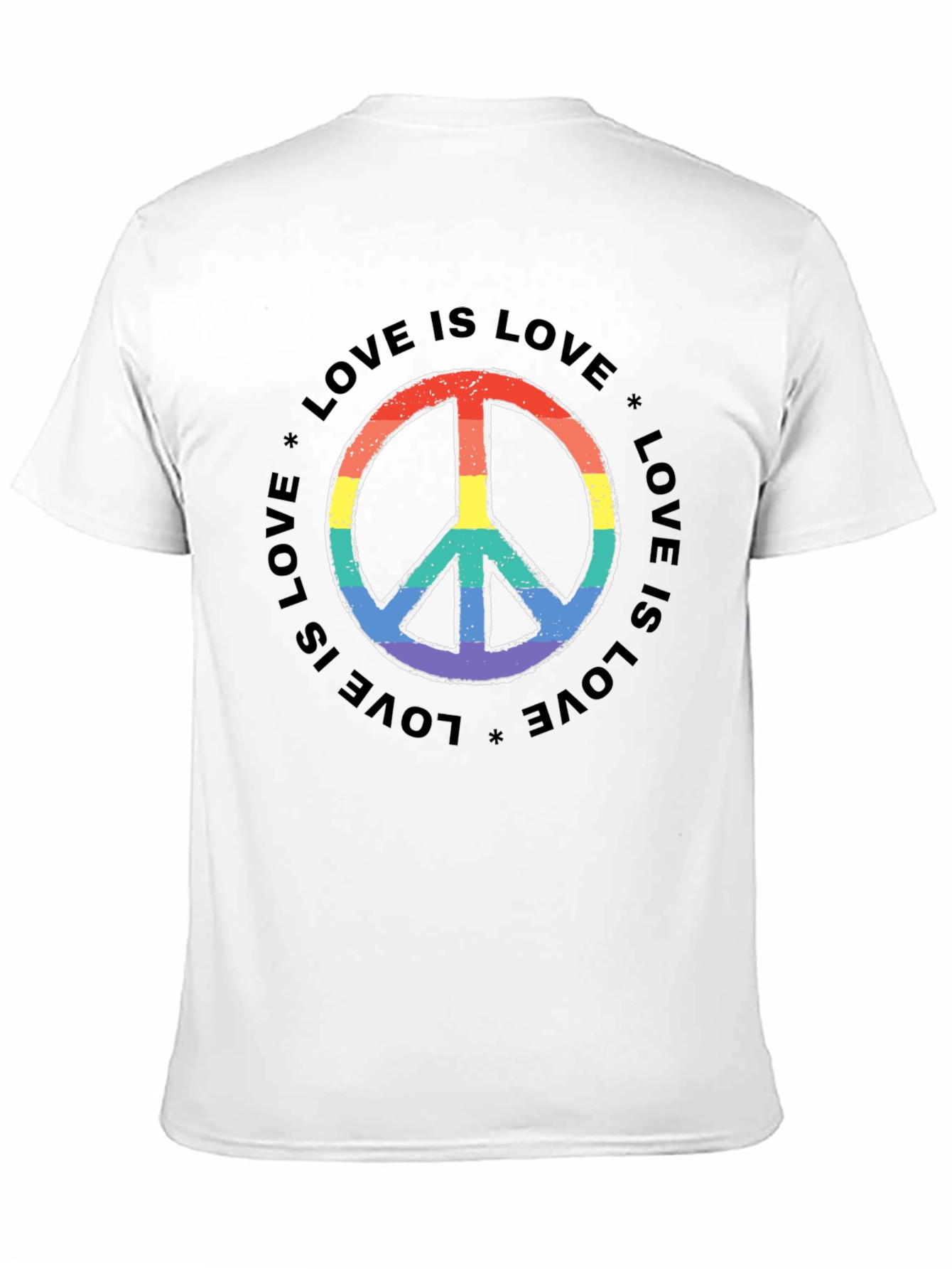 Love Is Love Rainbow Peace Sign T-Shirt