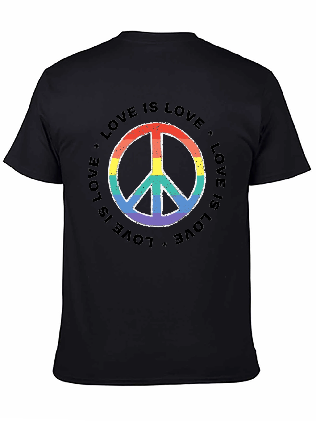 Love Is Love Rainbow Peace Sign T-Shirt
