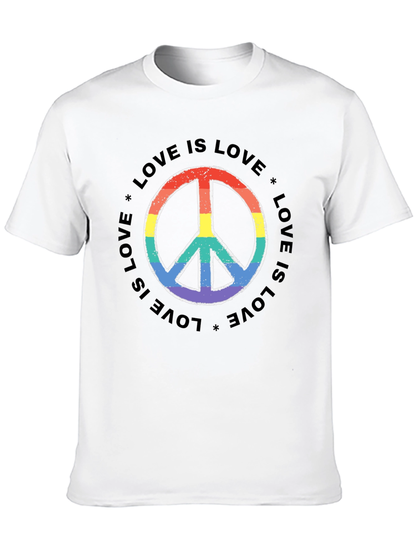 Love Is Love Rainbow Peace Sign T-Shirt