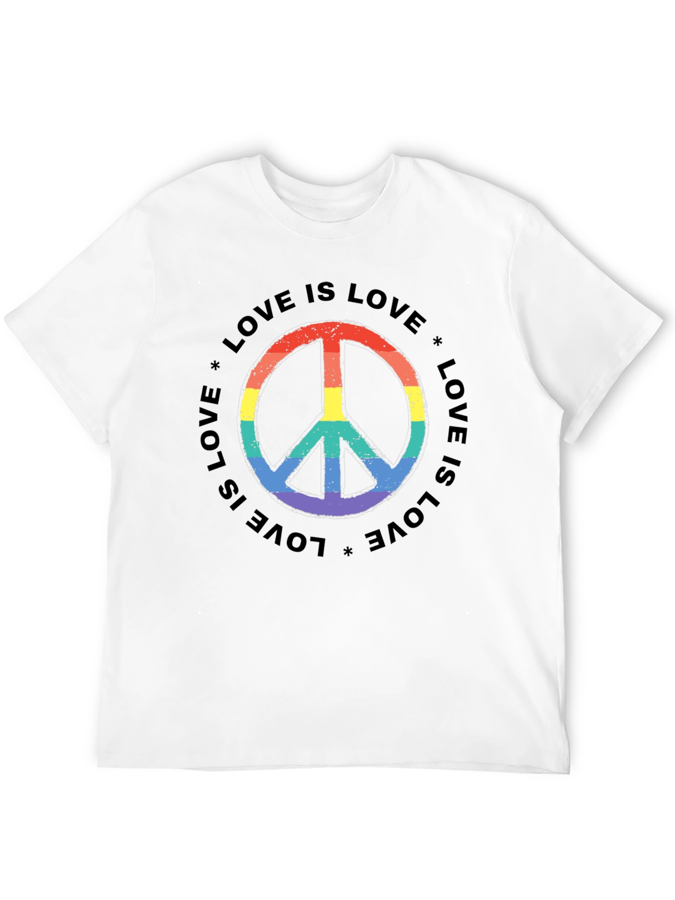 Love Is Love Rainbow Peace Sign T-Shirt