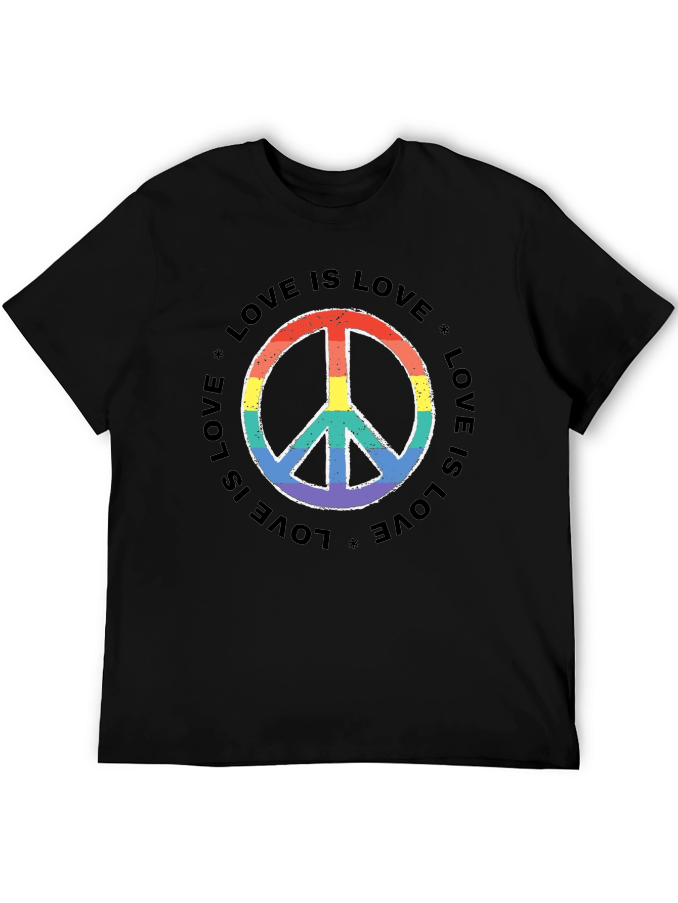 Love Is Love Rainbow Peace Sign T-Shirt