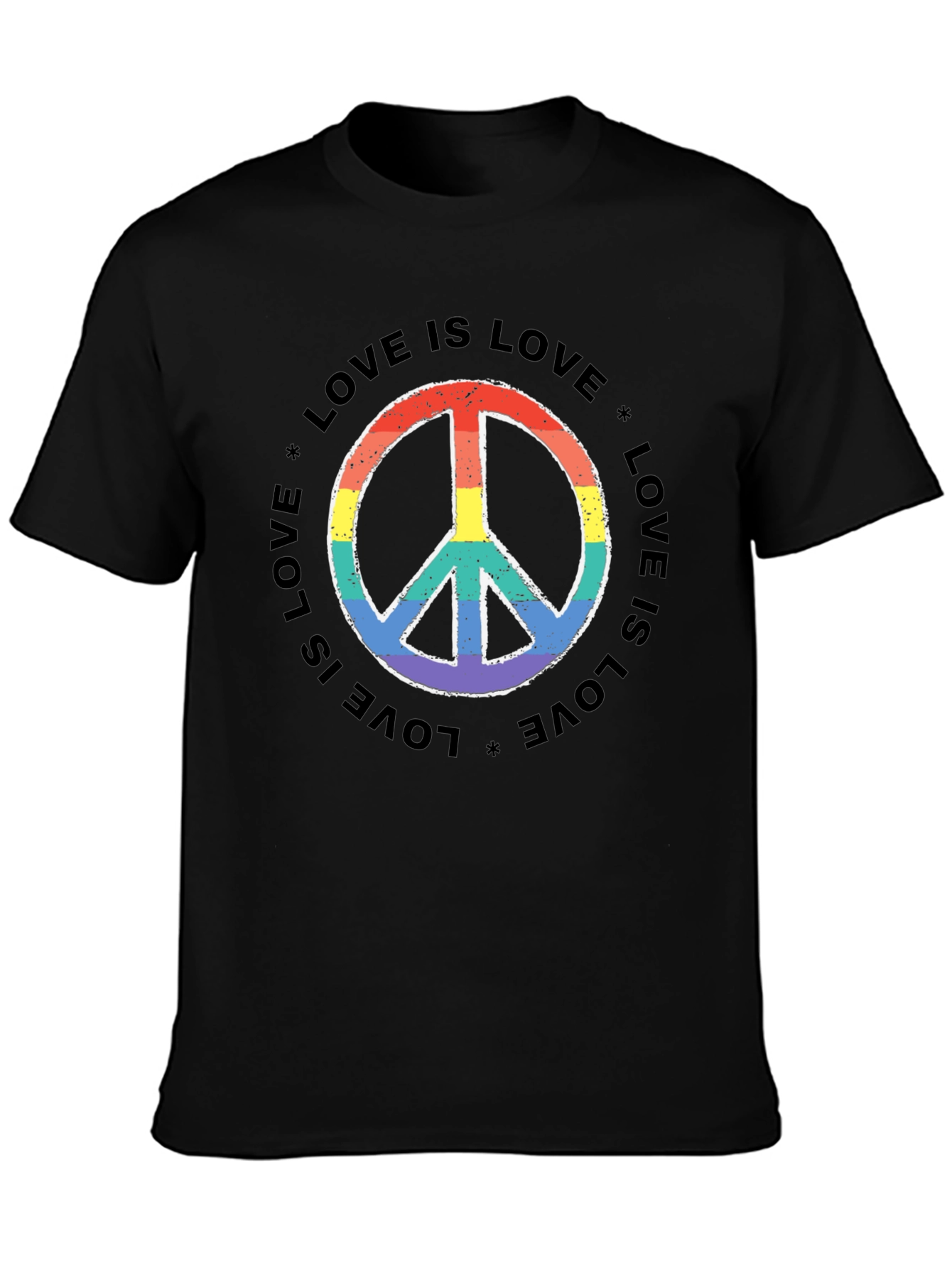 Love Is Love Rainbow Peace Sign T-Shirt
