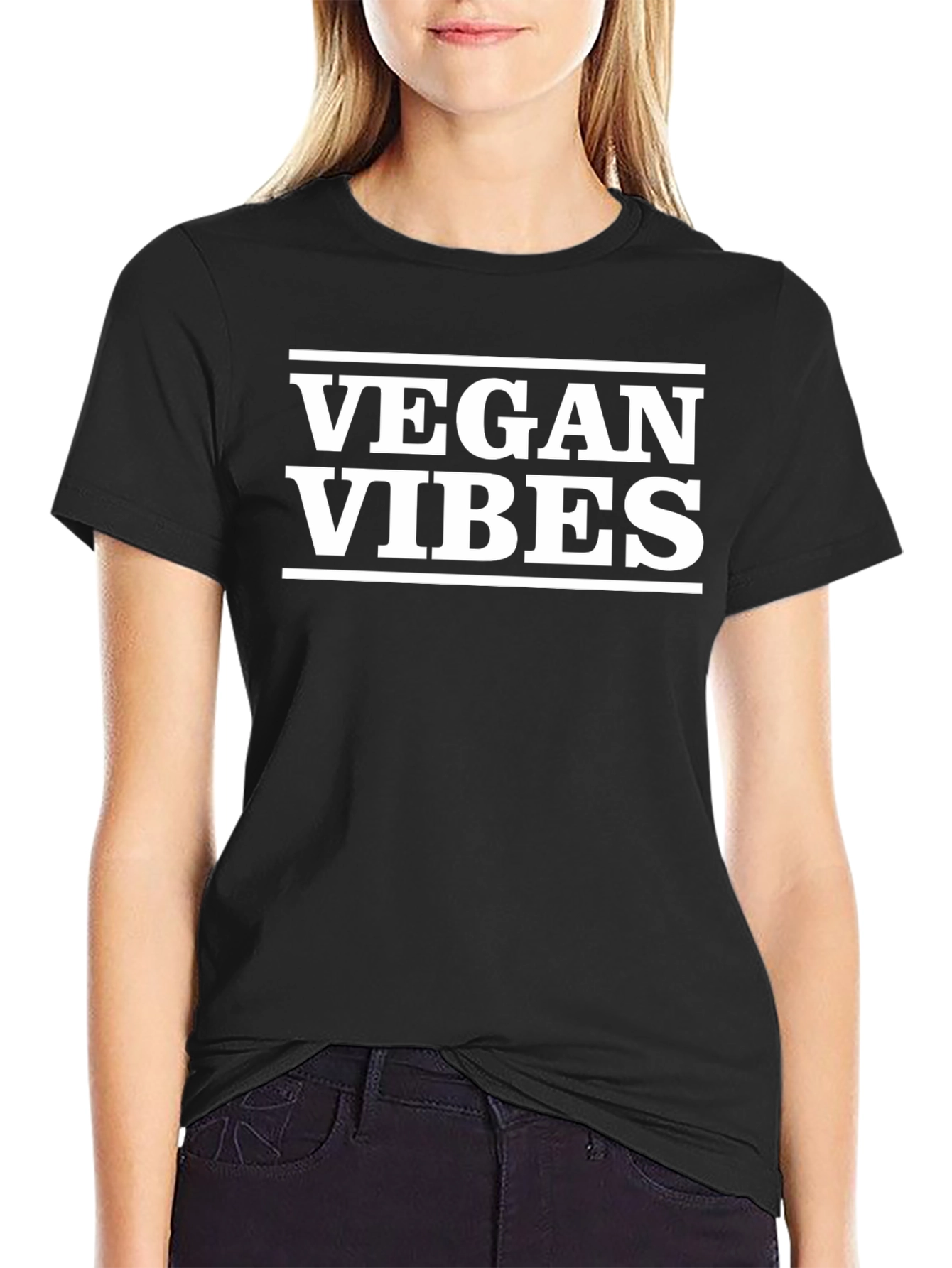 Vegan Vibes Graphic Tee - Black T-Shirt