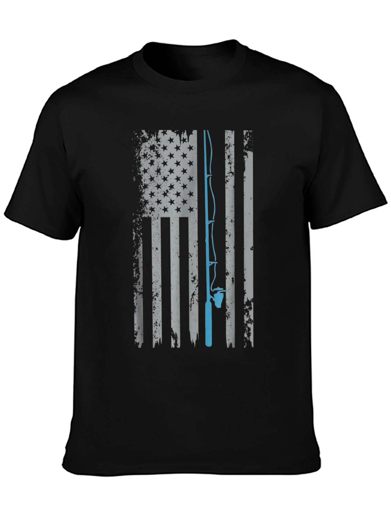 Fishing Flag Tee - Patriotic Angler Shirt