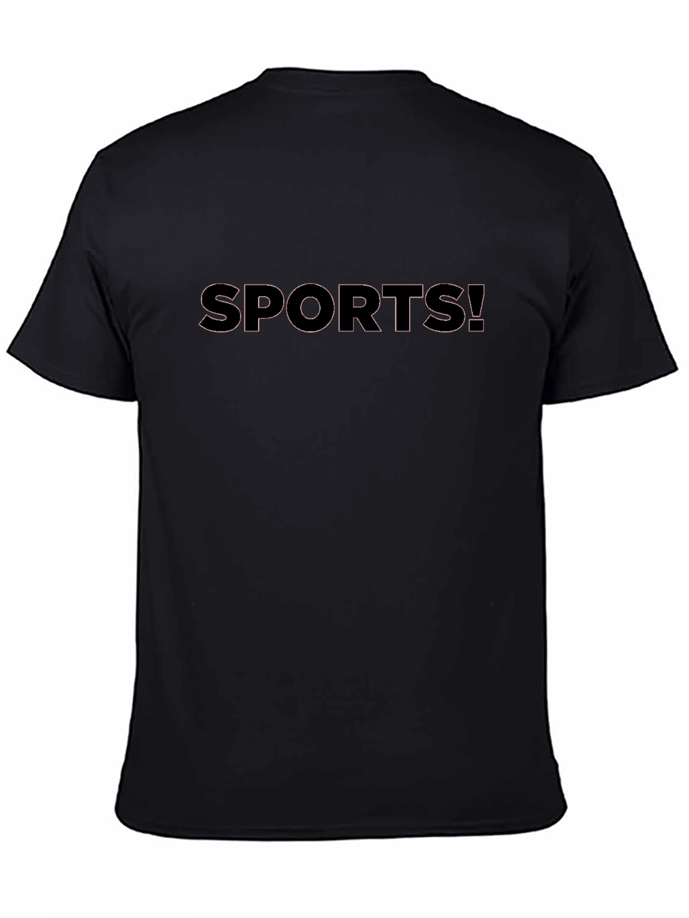 Mens Black Sports! Graphic Tee Casual Wear
