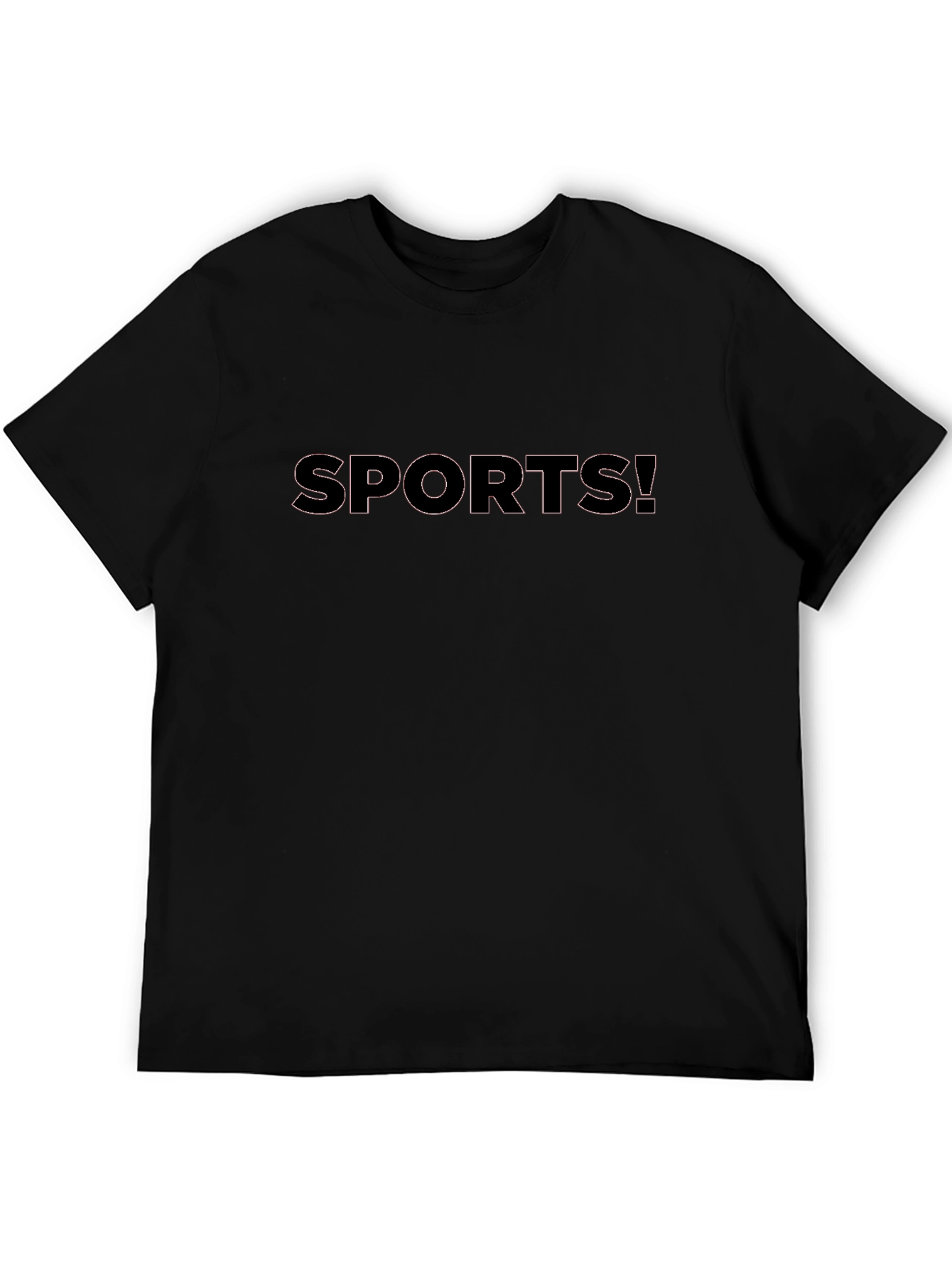 Mens Black Sports! Graphic Tee Casual Wear