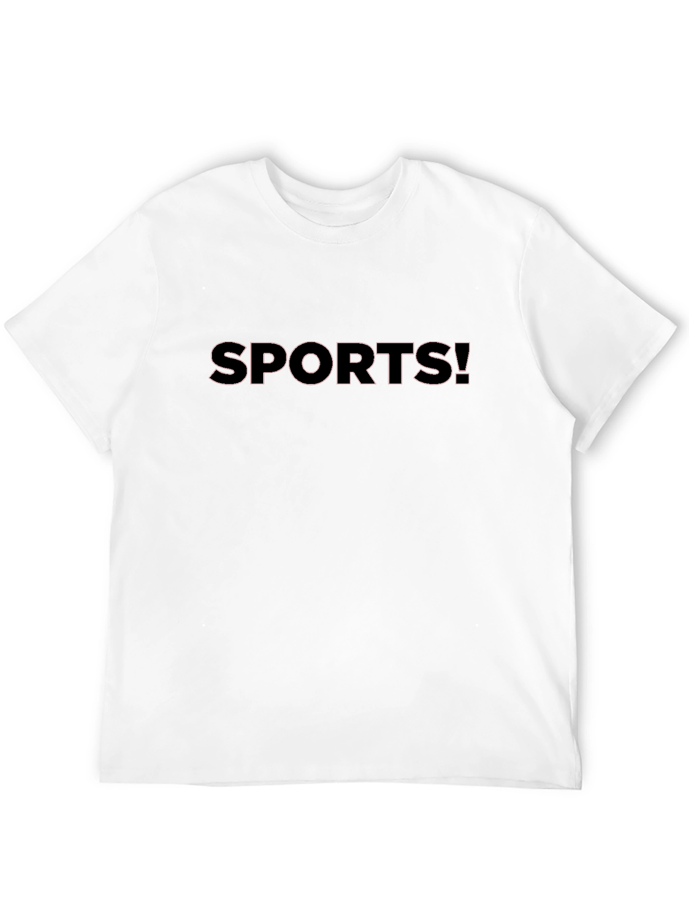 Mens Black Sports! Graphic Tee Casual Wear