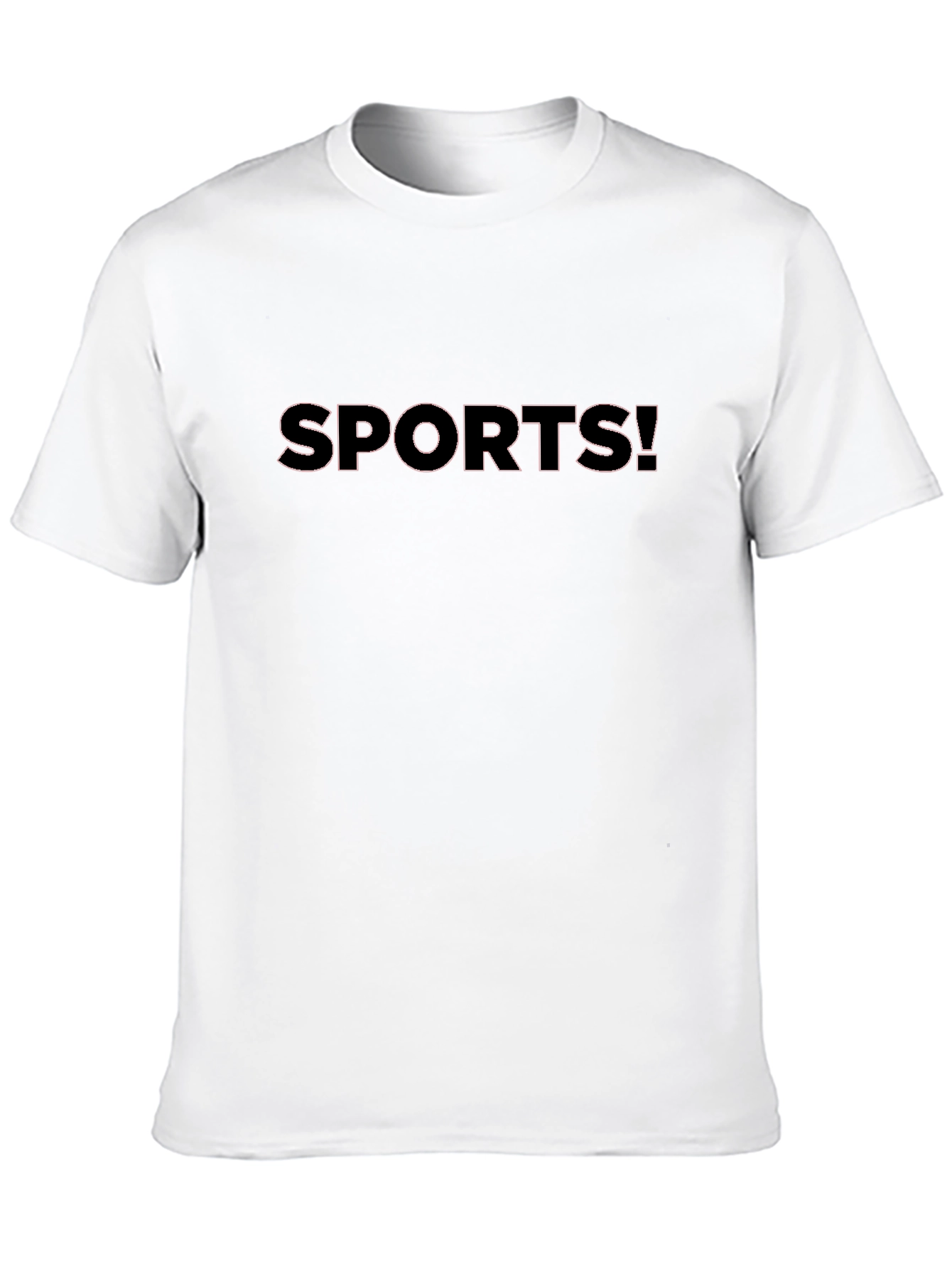 Mens Black Sports! Graphic Tee Casual Wear