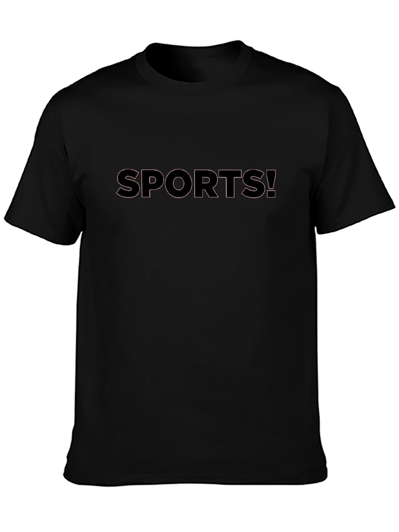 Mens Black Sports! Graphic Tee Casual Wear