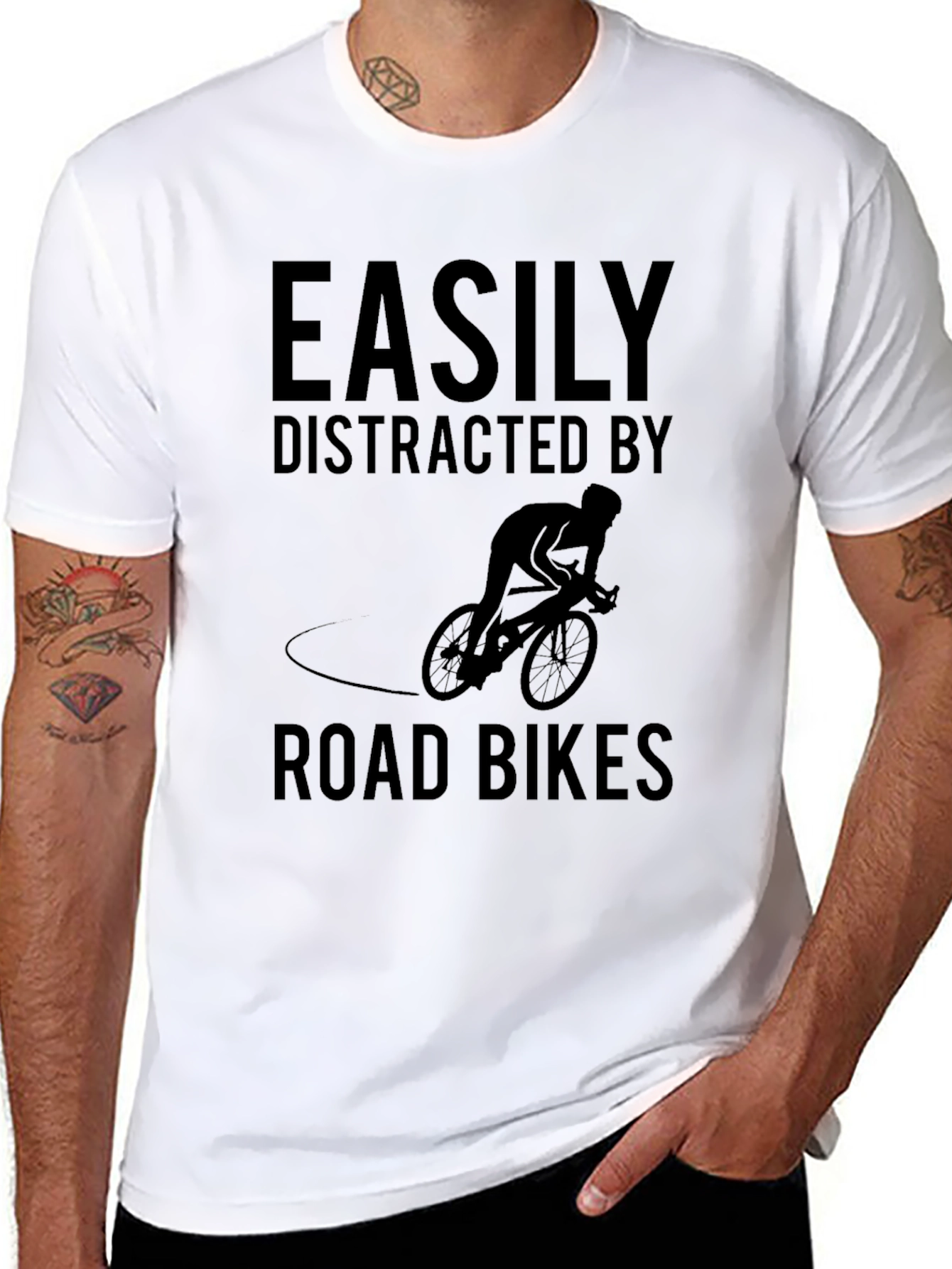 Easily Distracted By Road Bikes Graphic T-Shirt