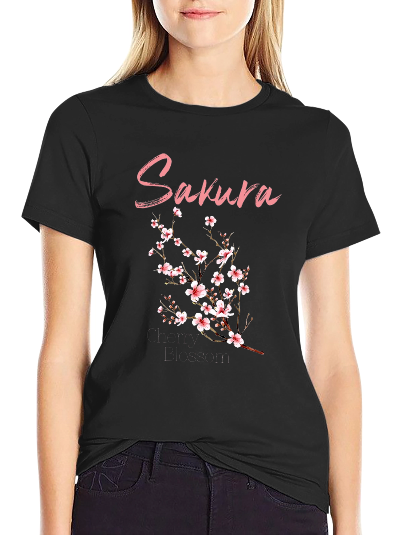 Sakura Blossom Black T-Shirt