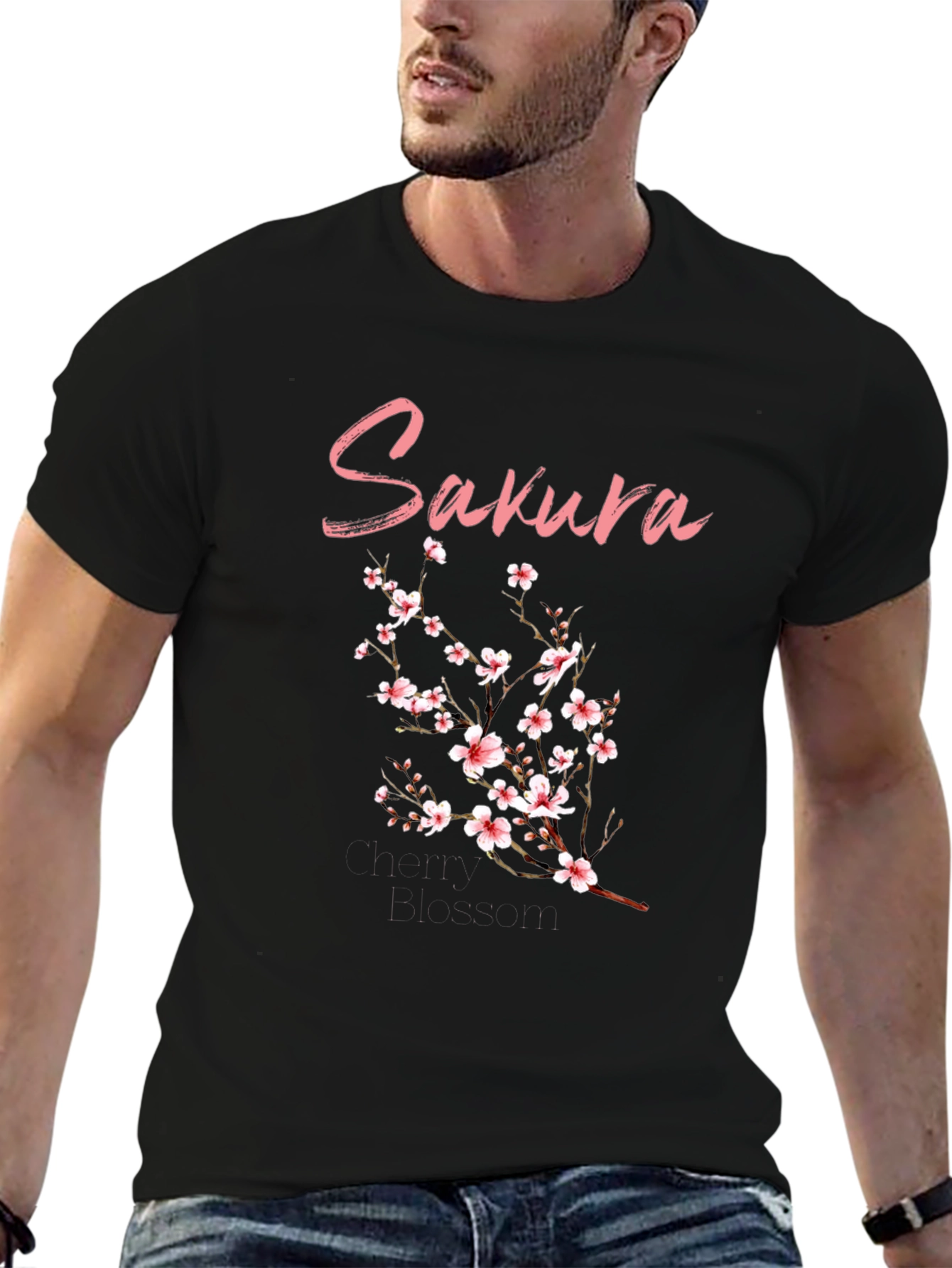 Sakura Blossom Black T-Shirt