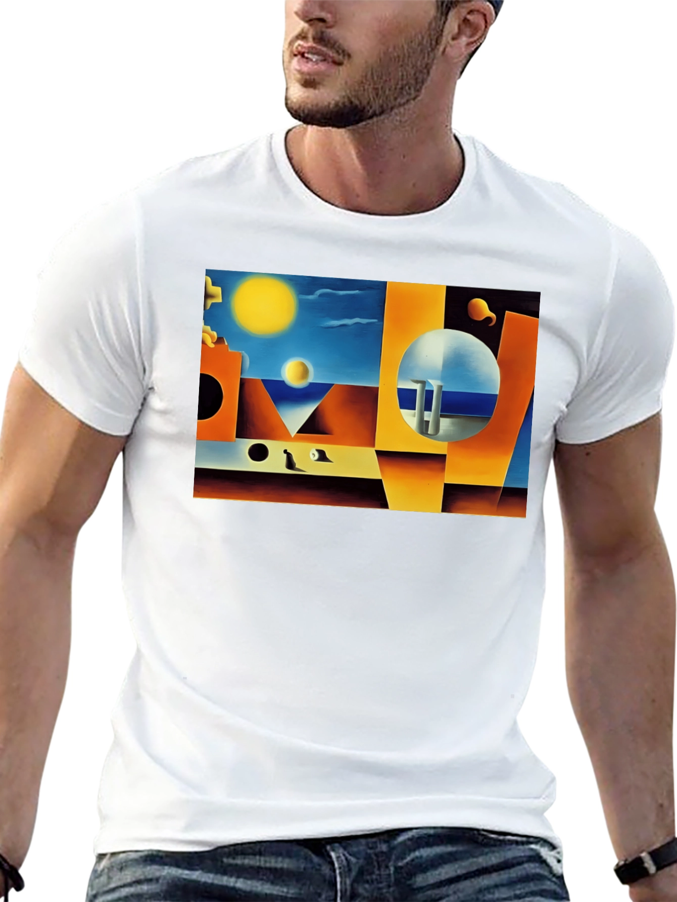 Abstract Art Print Black T-Shirt