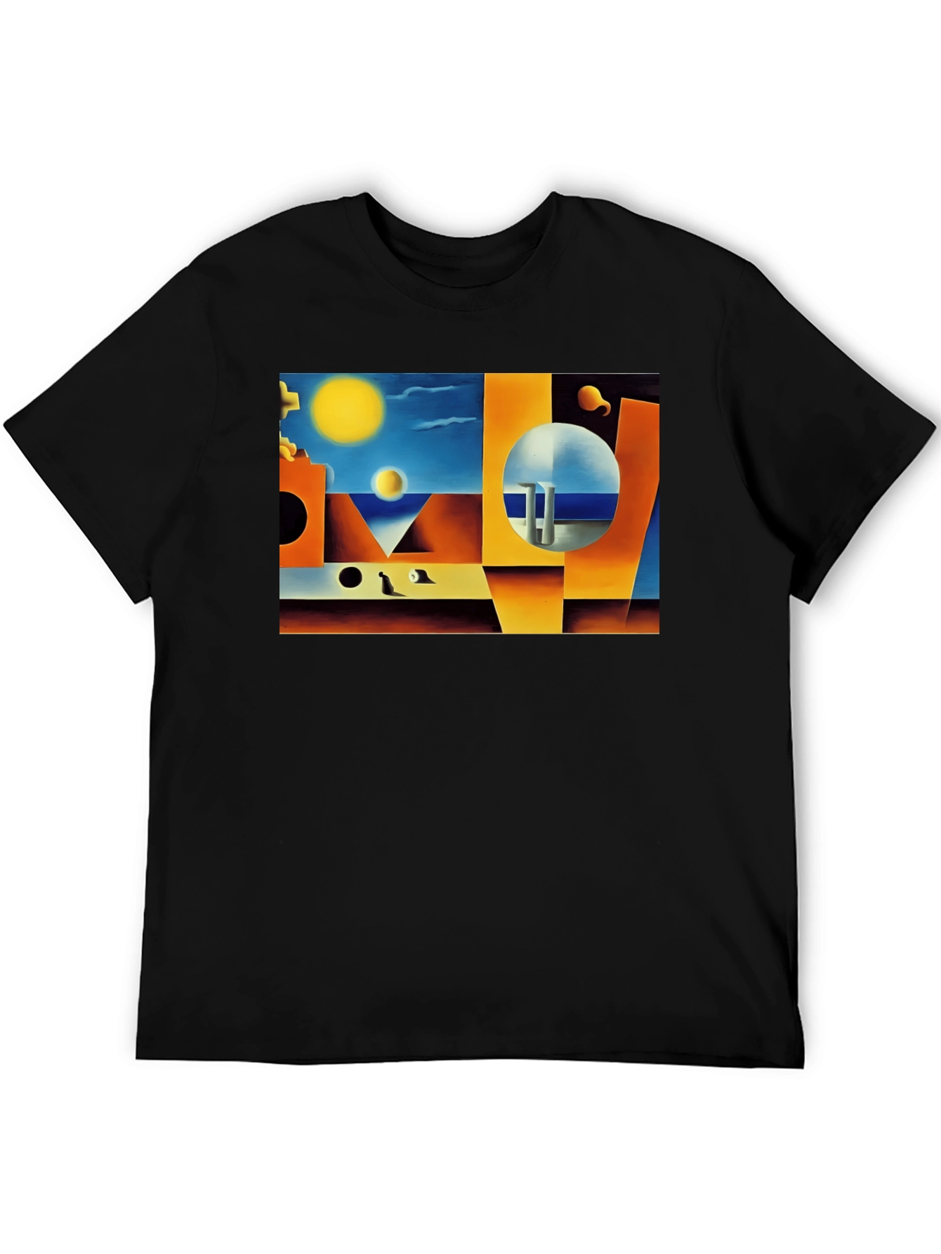 Abstract Art Print Black T-Shirt