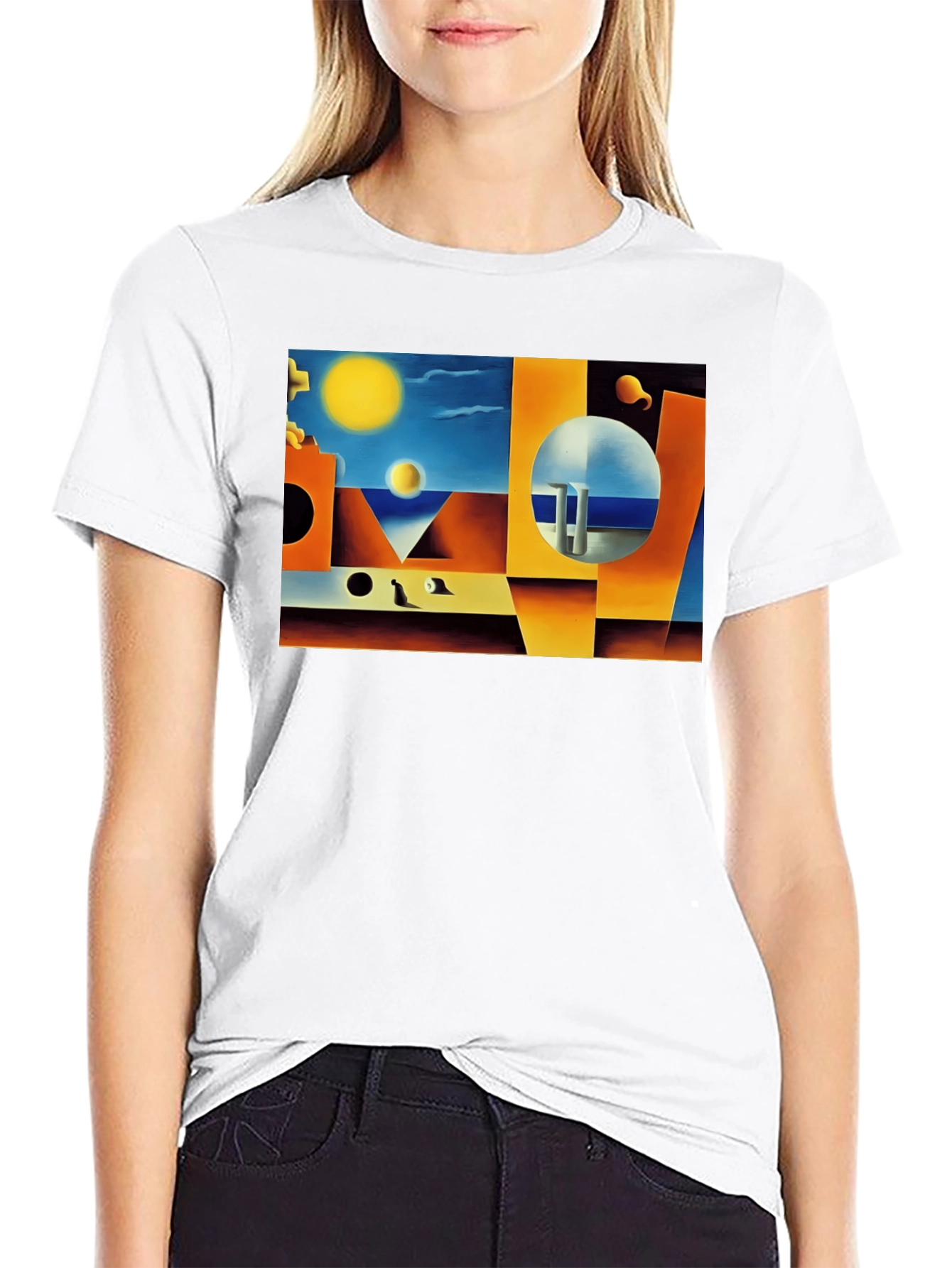 Abstract Art Print Black T-Shirt