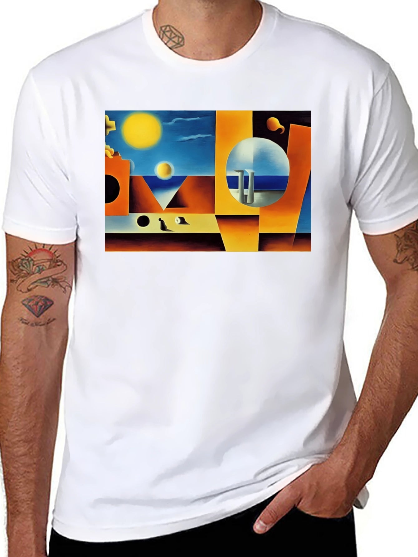 Abstract Art Print Black T-Shirt