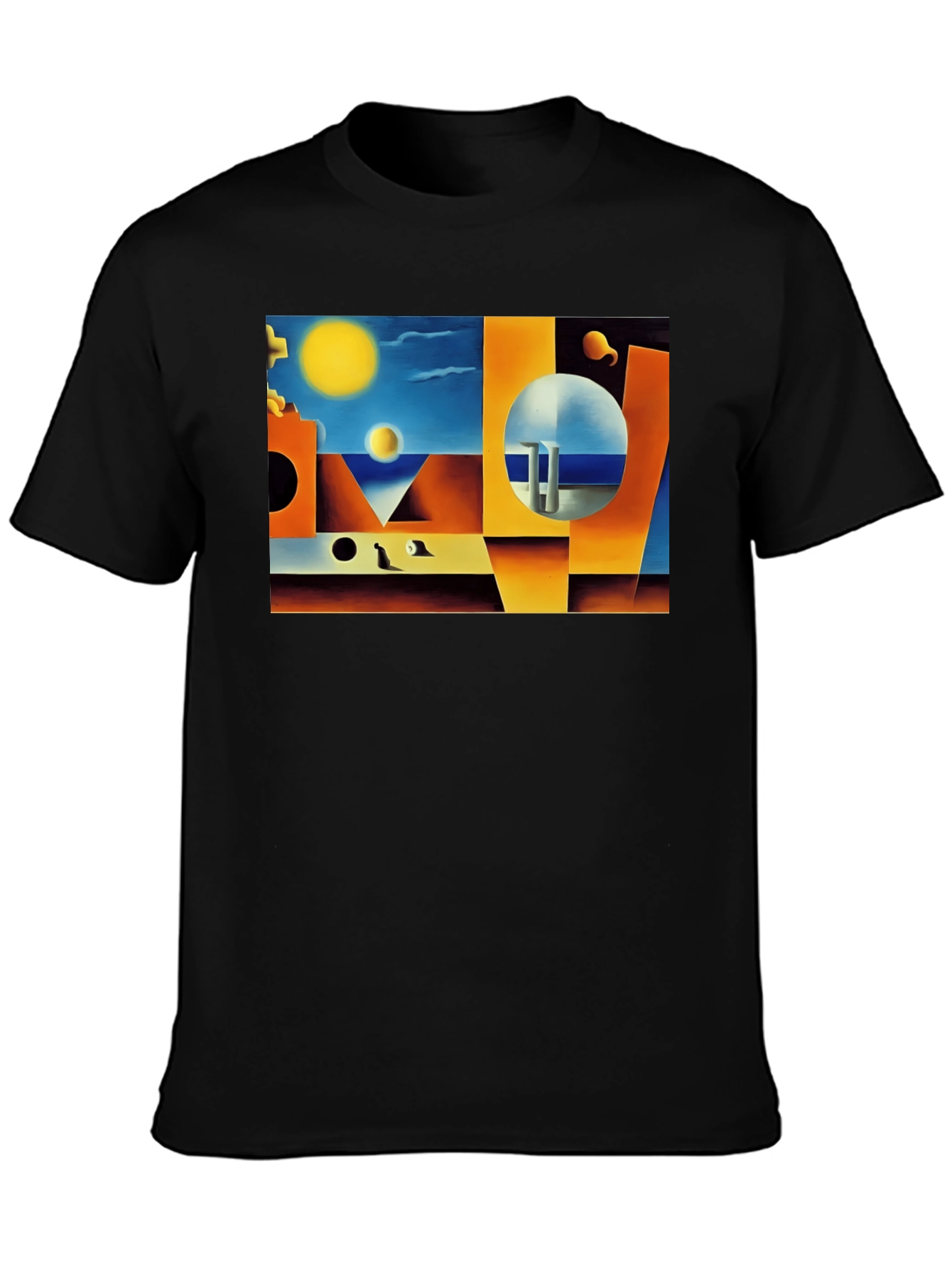 Abstract Art Print Black T-Shirt