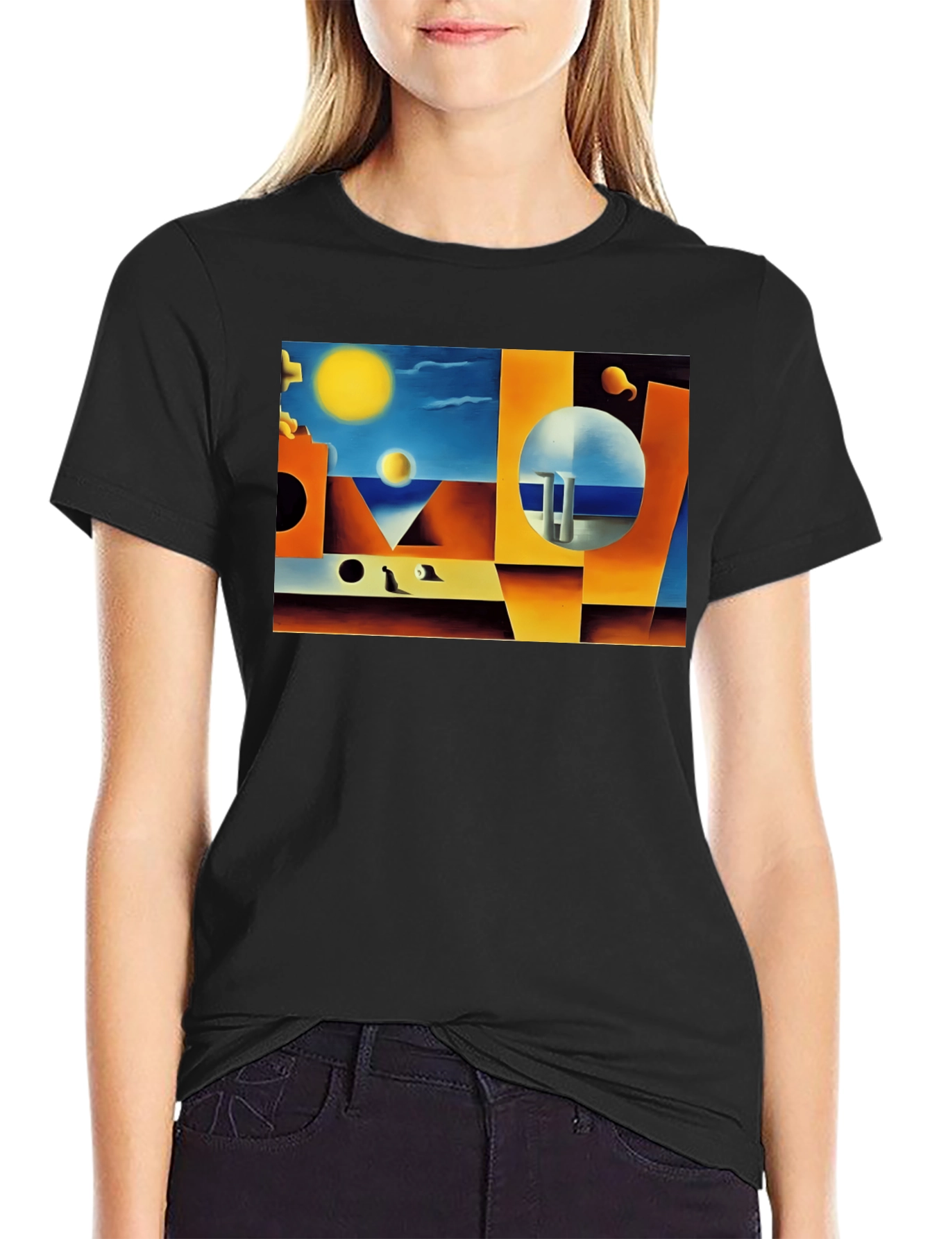 Abstract Art Print Black T-Shirt