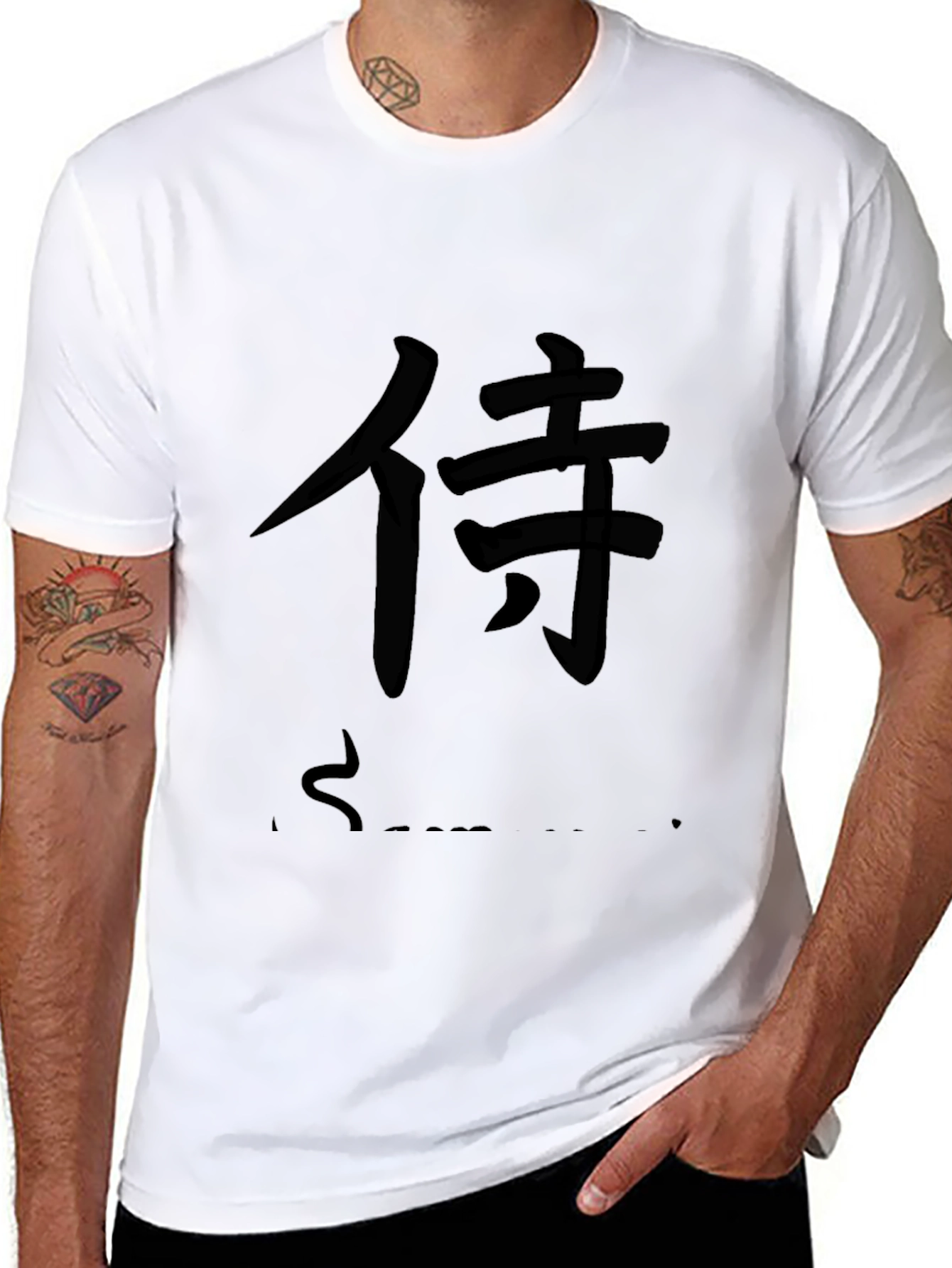 Samurai Kanji Graphic Black T-Shirt