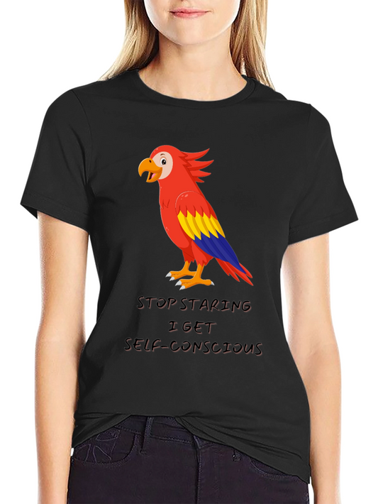 Parrot Graphic T-Shirt - Stop Staring Funny Tee
