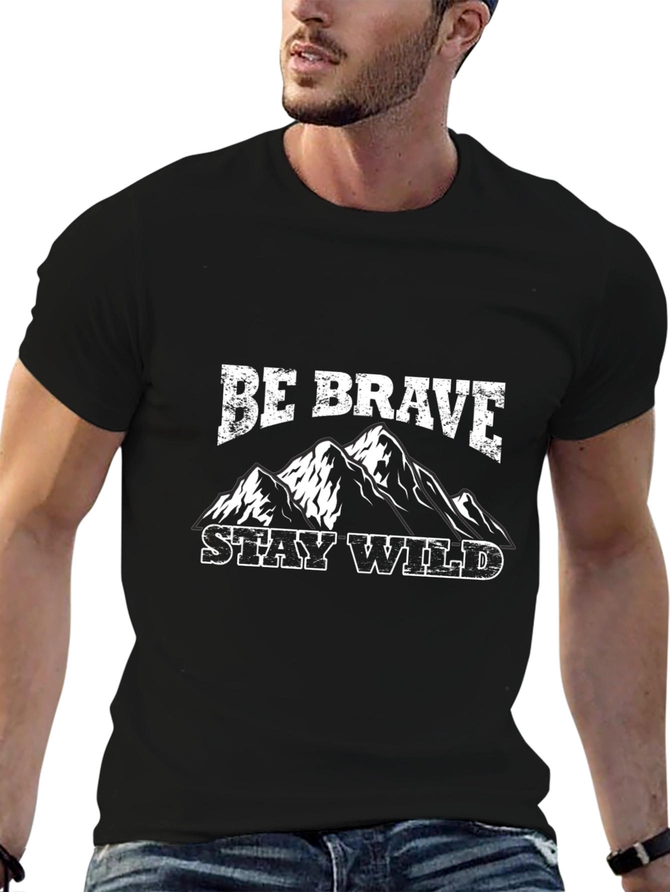 Be Brave Stay Wild Graphic Tee - Black