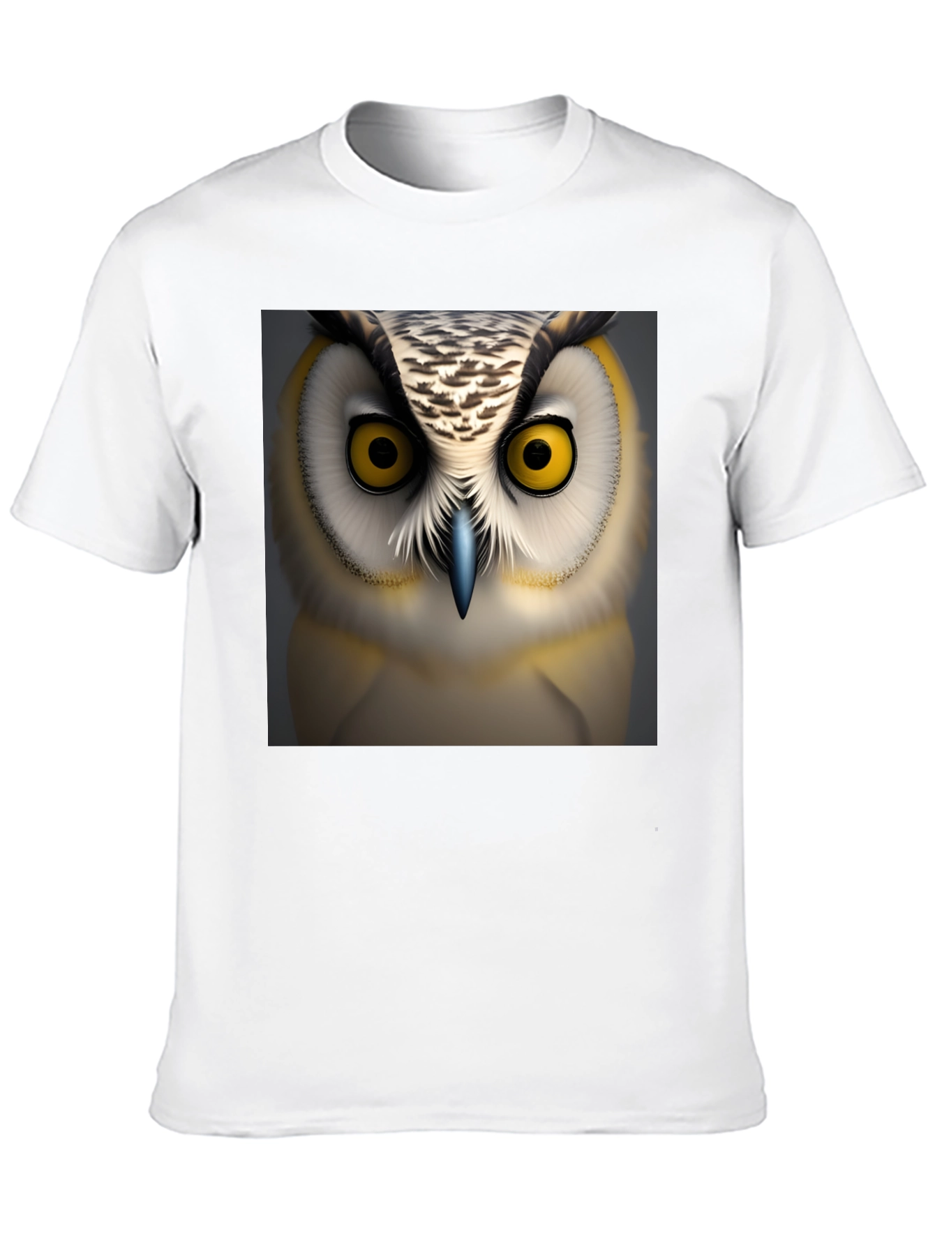 Owl Face Graphic Print Black T-Shirt