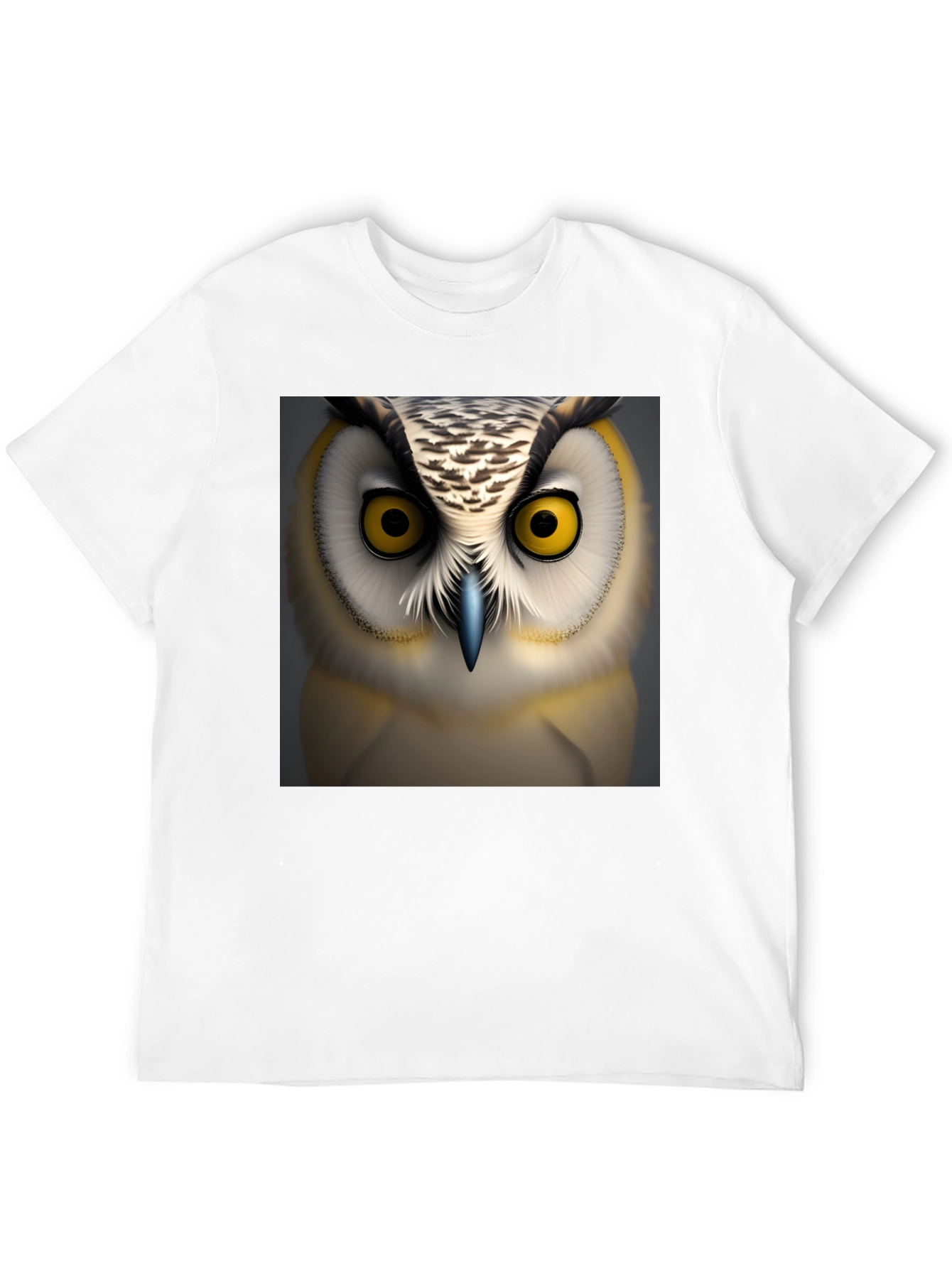 Owl Face Graphic Print Black T-Shirt