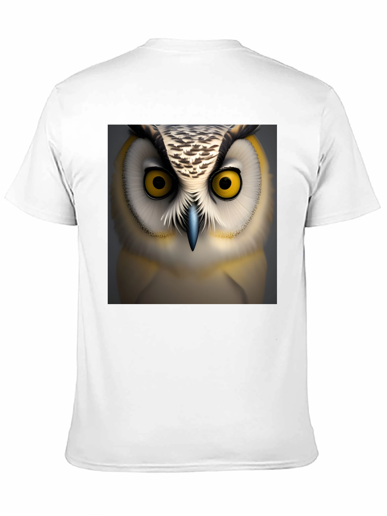 Owl Face Graphic Print Black T-Shirt